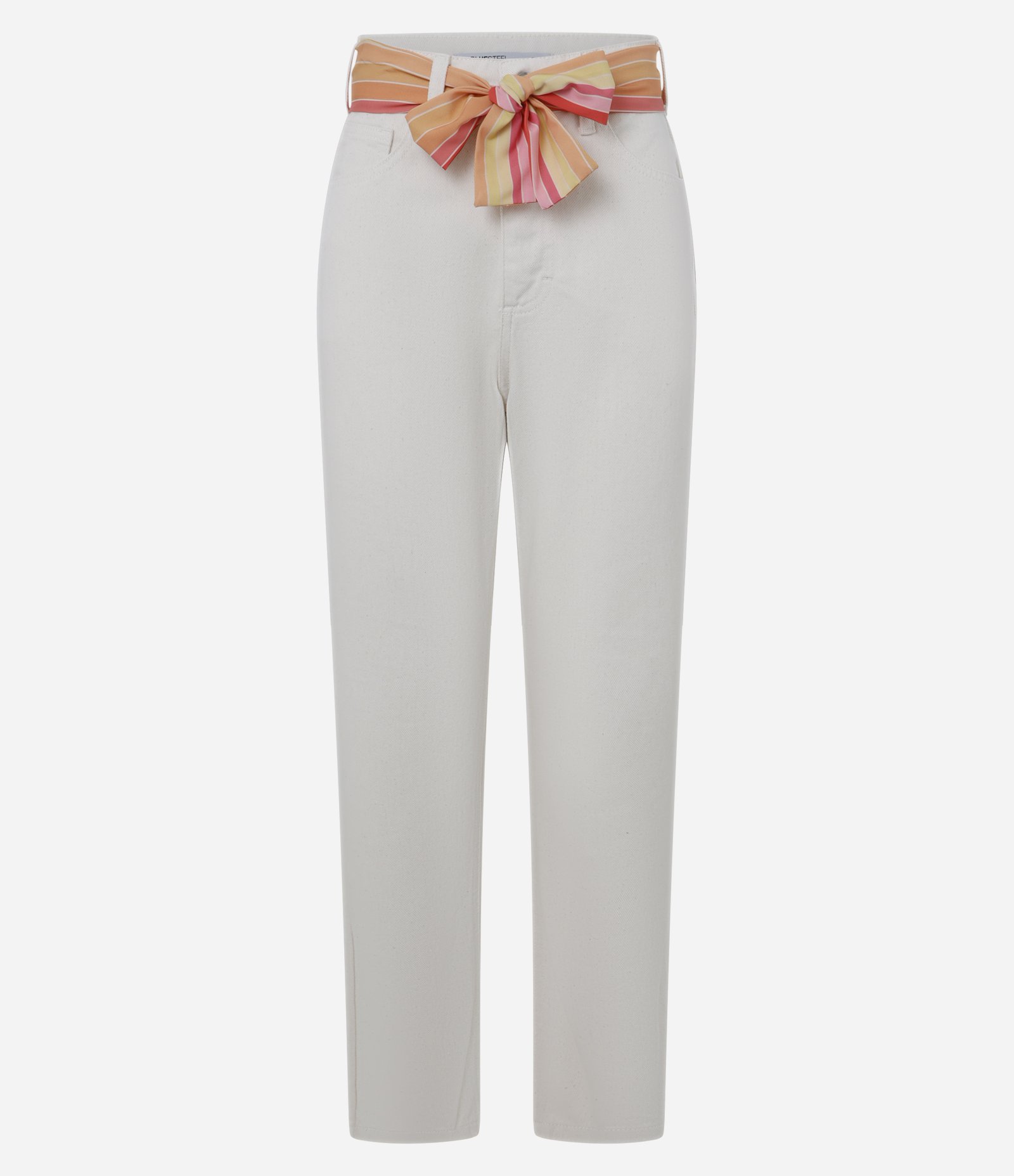 Calça Mom em Sarja com Lenço no Cós Bege 5