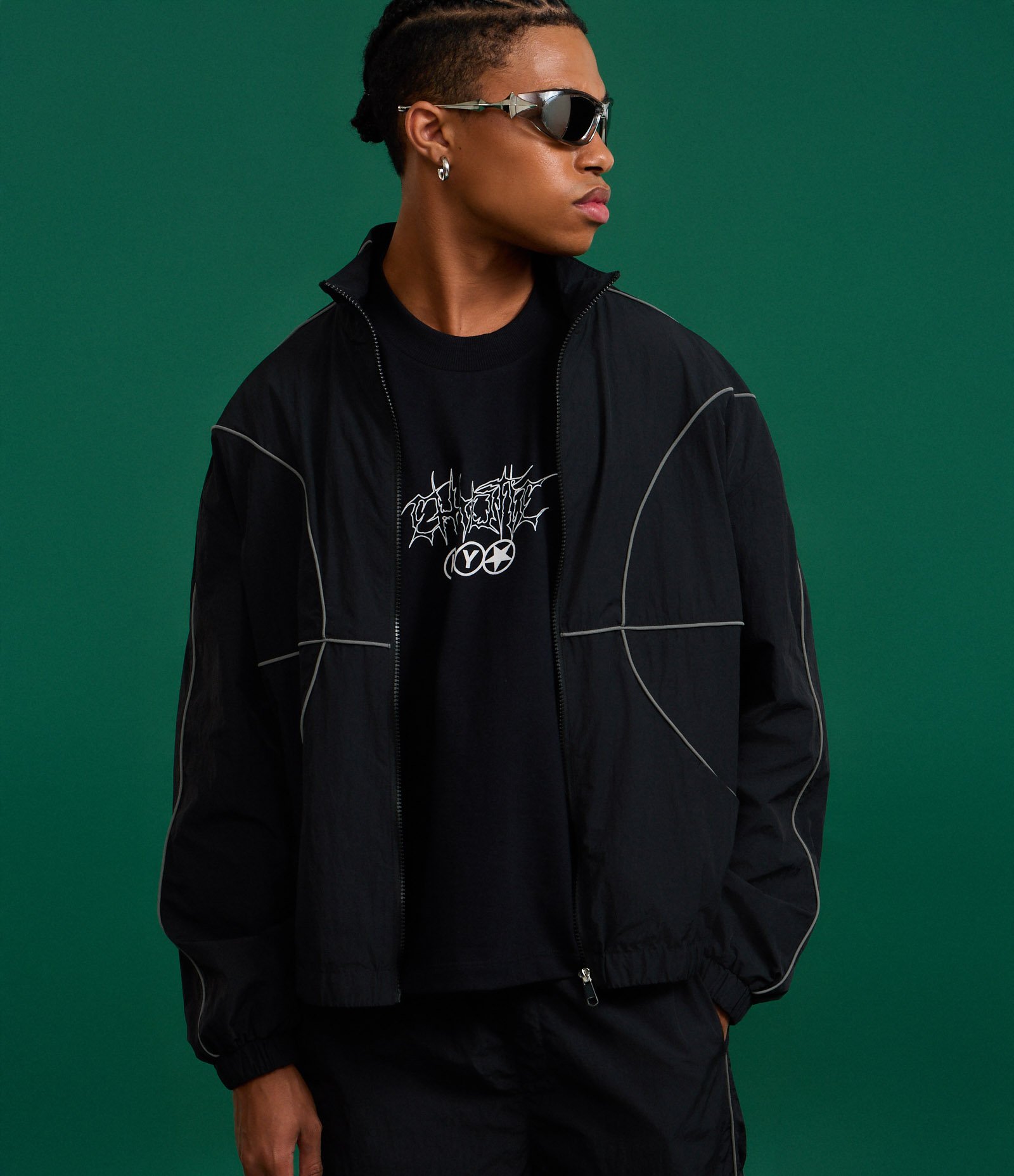 Jaqueta Esportiva Basketball com Fio Refletivo Preto 3