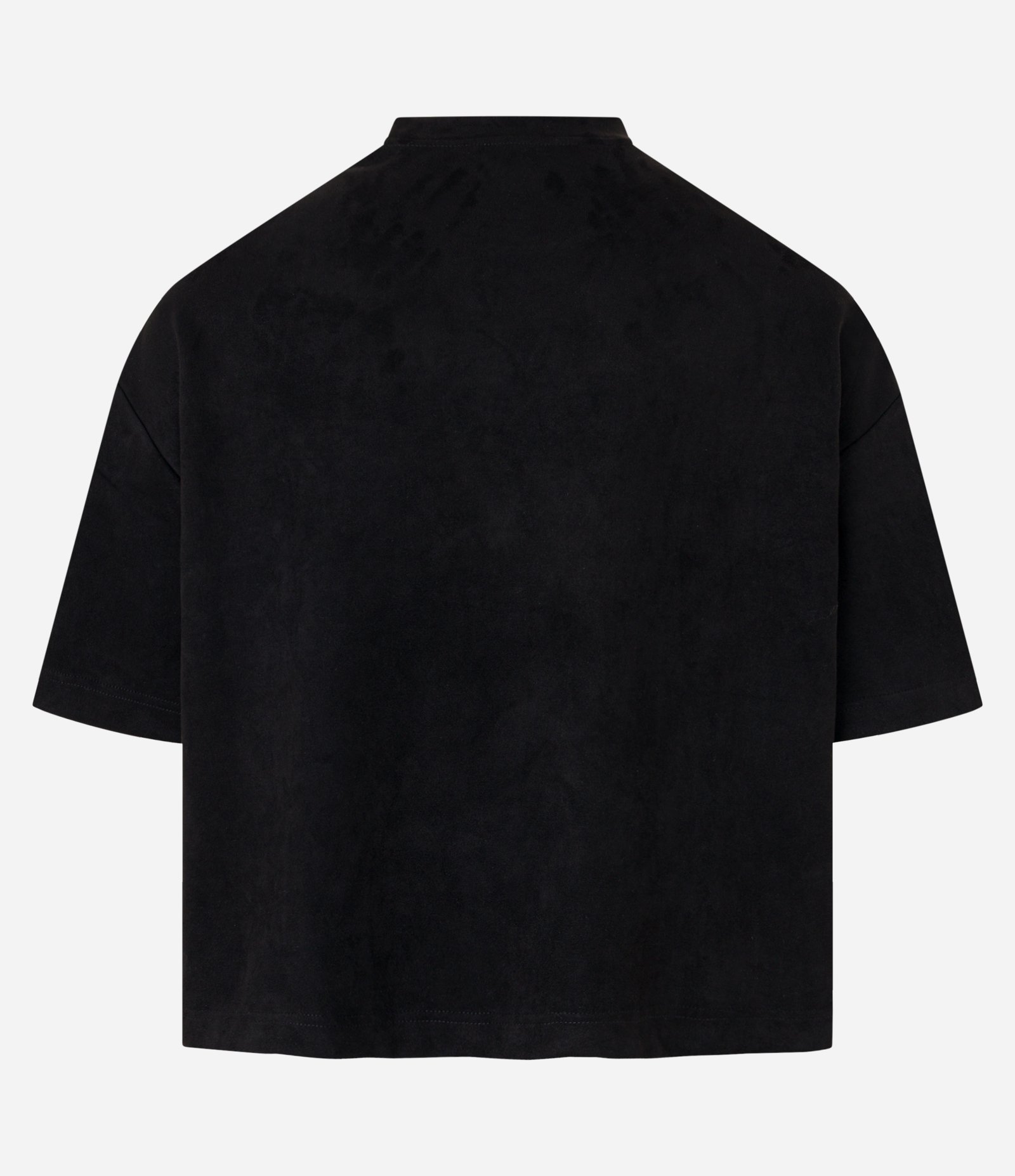 Camiseta Boxy em Suede com Estampa Localizada Preto 8