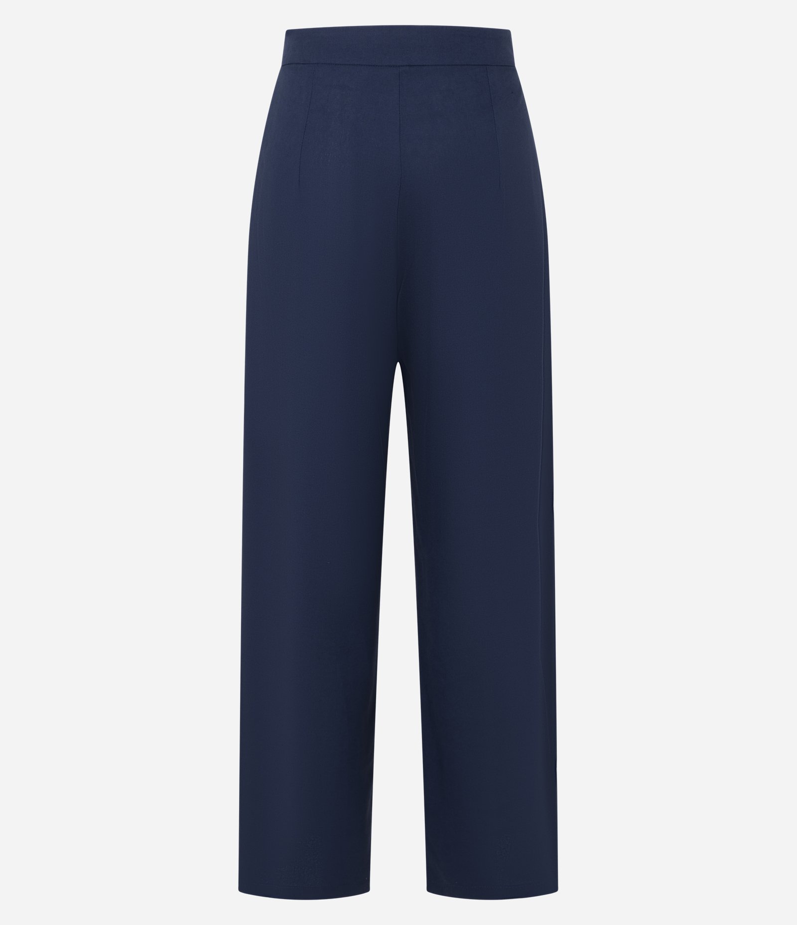 Calça Pantalona em Viscolinho com Friso Frontal Azul Marinho 2