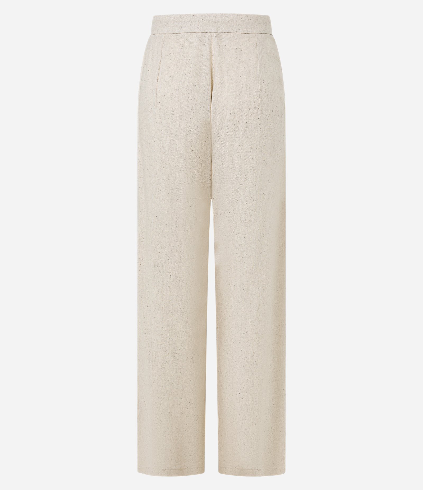Calça Pantalona em Viscolinho com Friso Frontal Off White 7