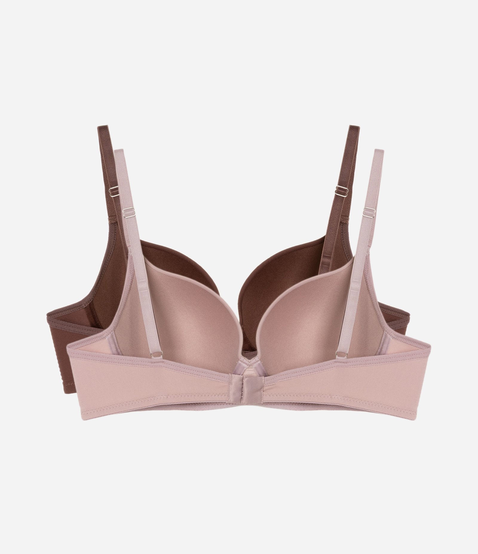 Kit 02 Sutiãs com Bojo em Microfibra Rosa/Marrom 2