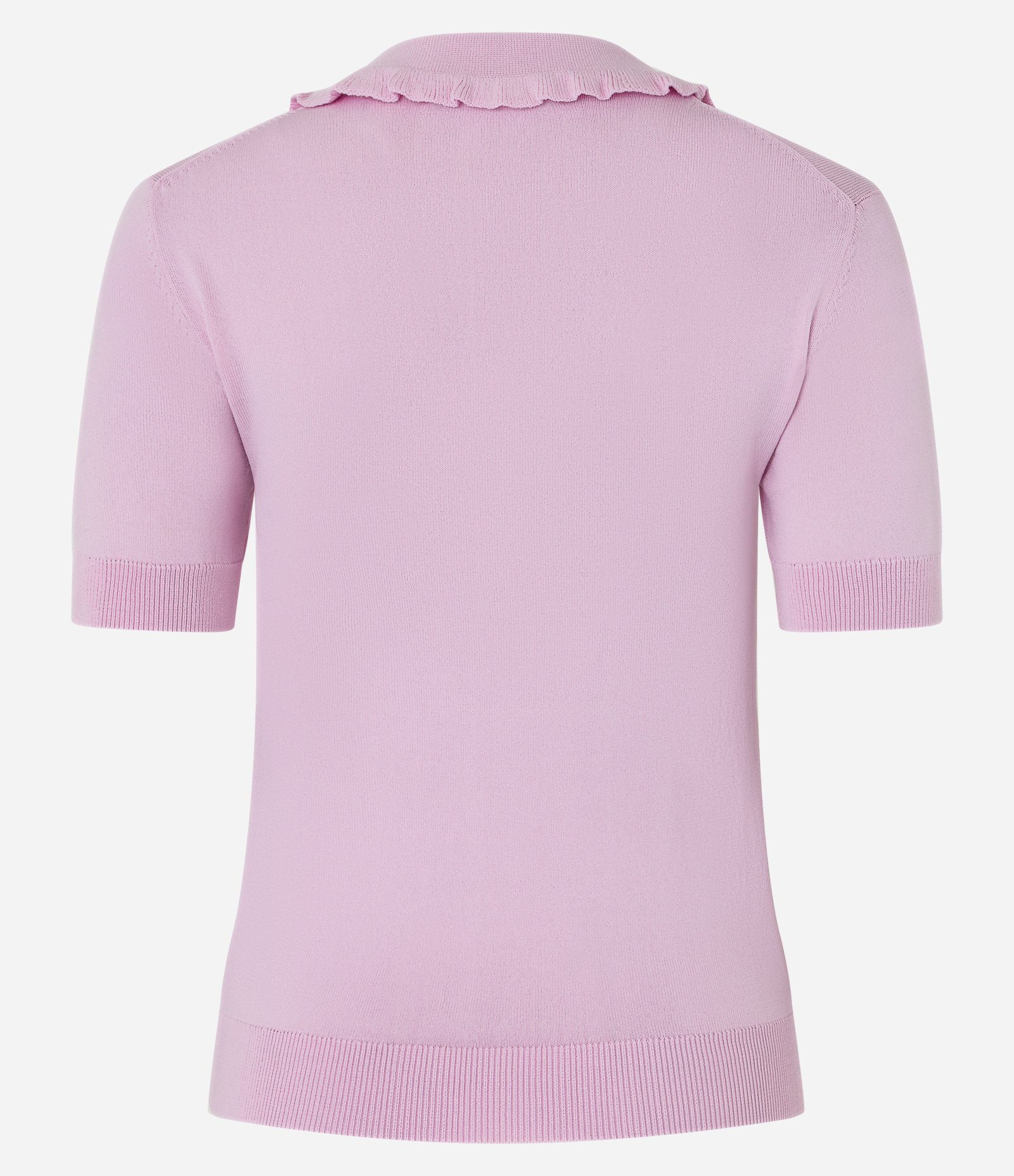 Blusa em Tricô com Pregas na Gola Polo Rosa 8
