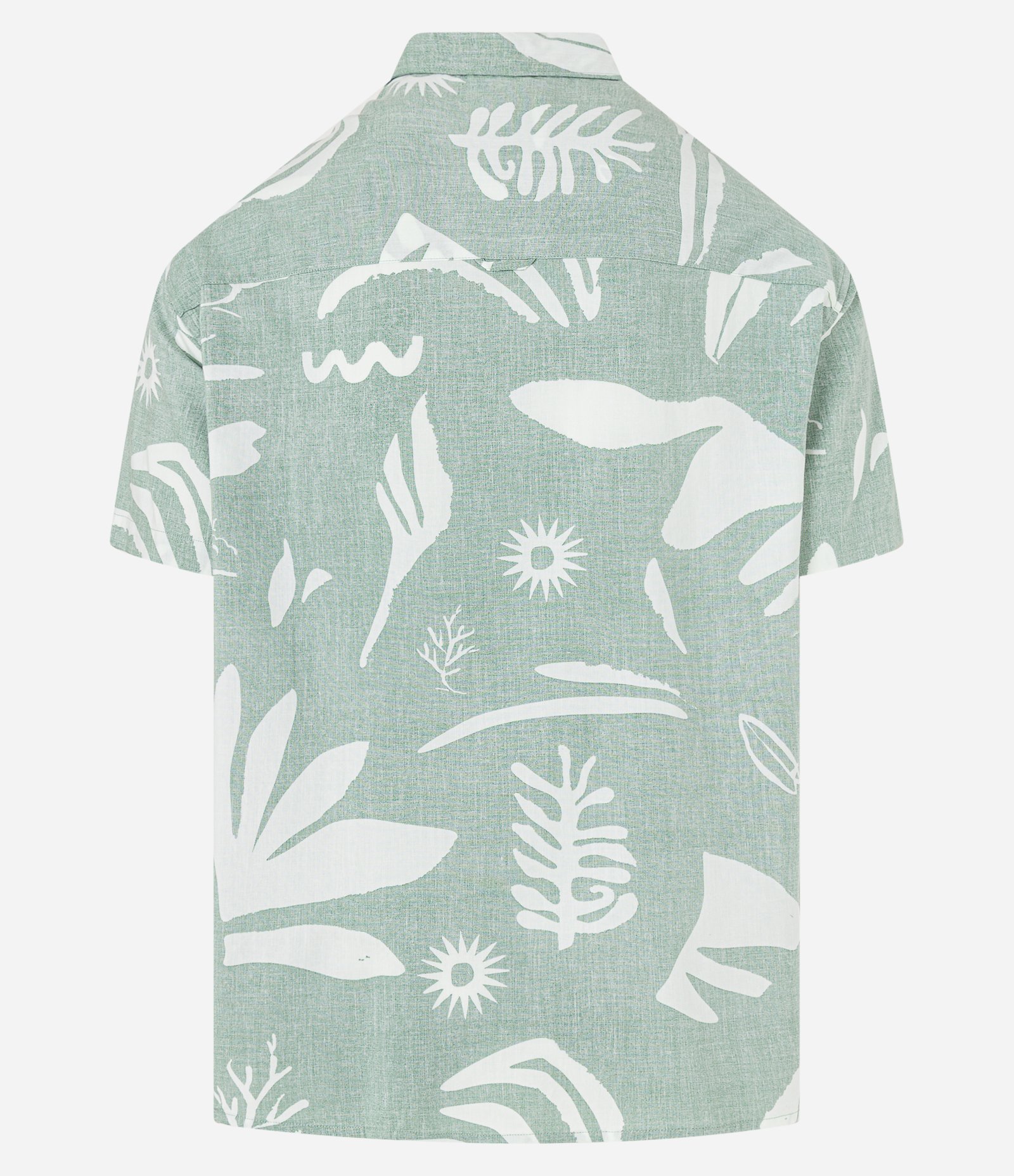 Camisa Relaxed em Tricoline com Estampa de Folhagens e Bolso Verde 6
