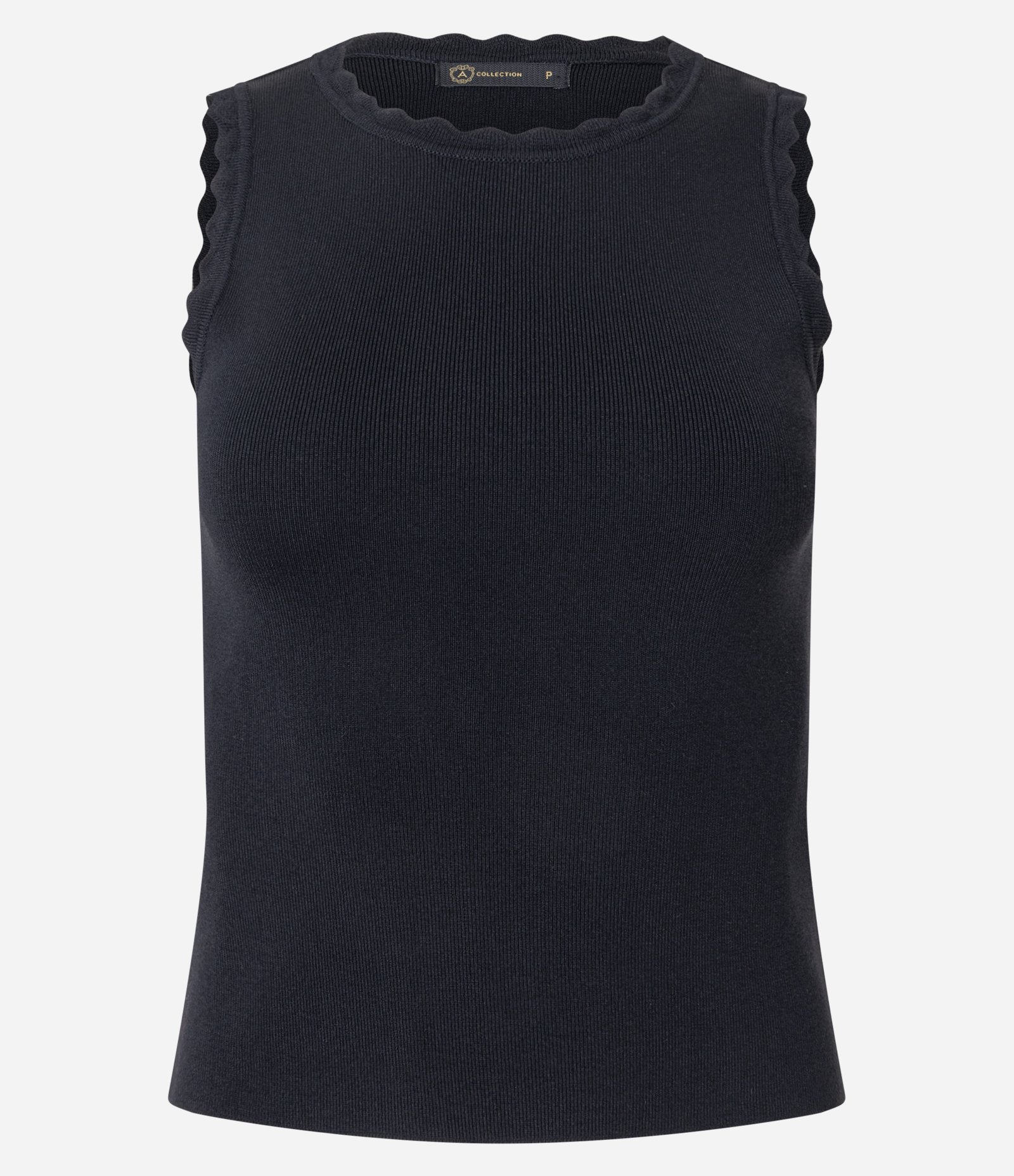 Blusa em Tricô com Efeito Nuvem na Gola e Cava Preto 5