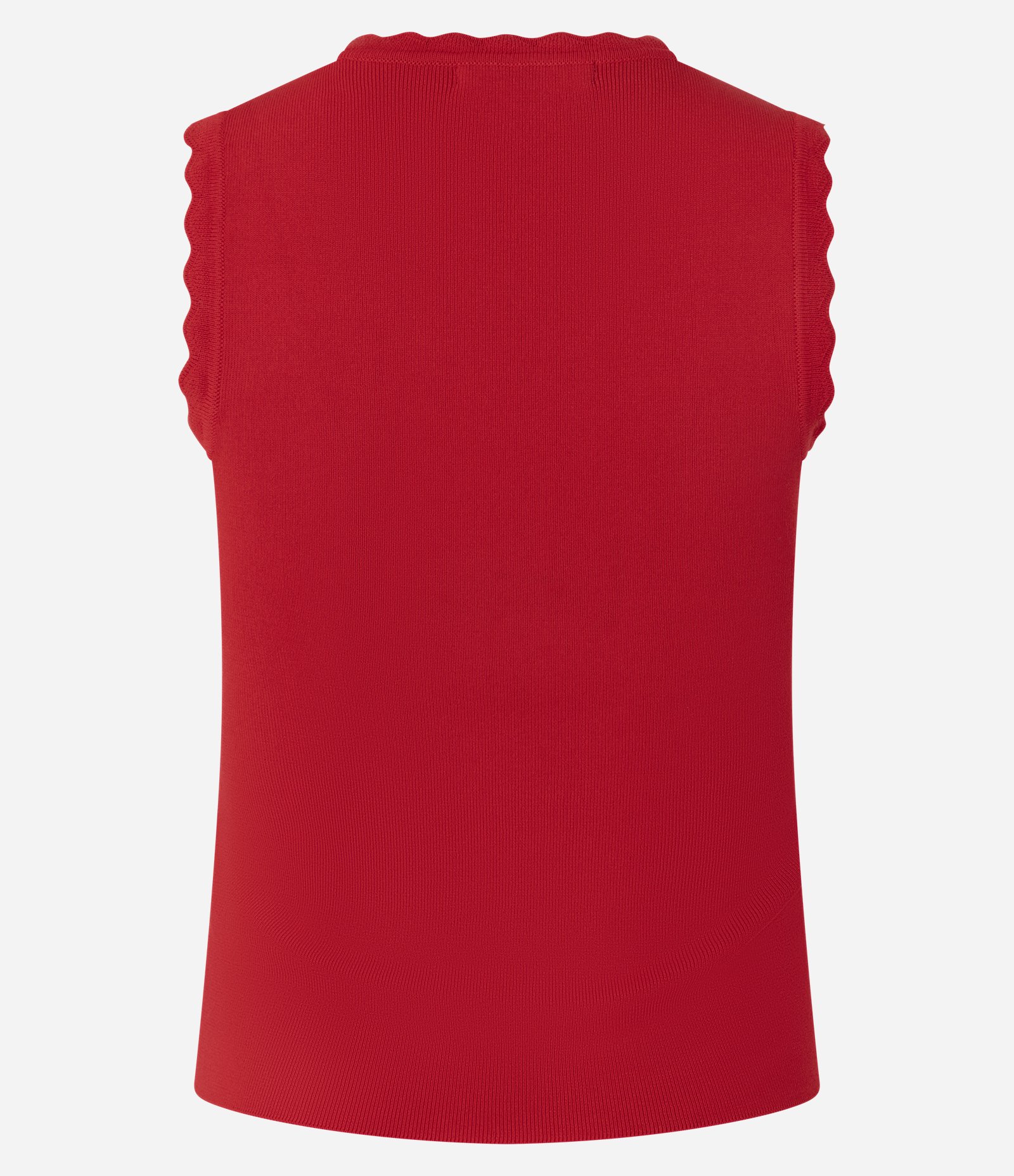 Blusa em Tricô com Efeito Nuvem na Gola e Cava Vermelho 8