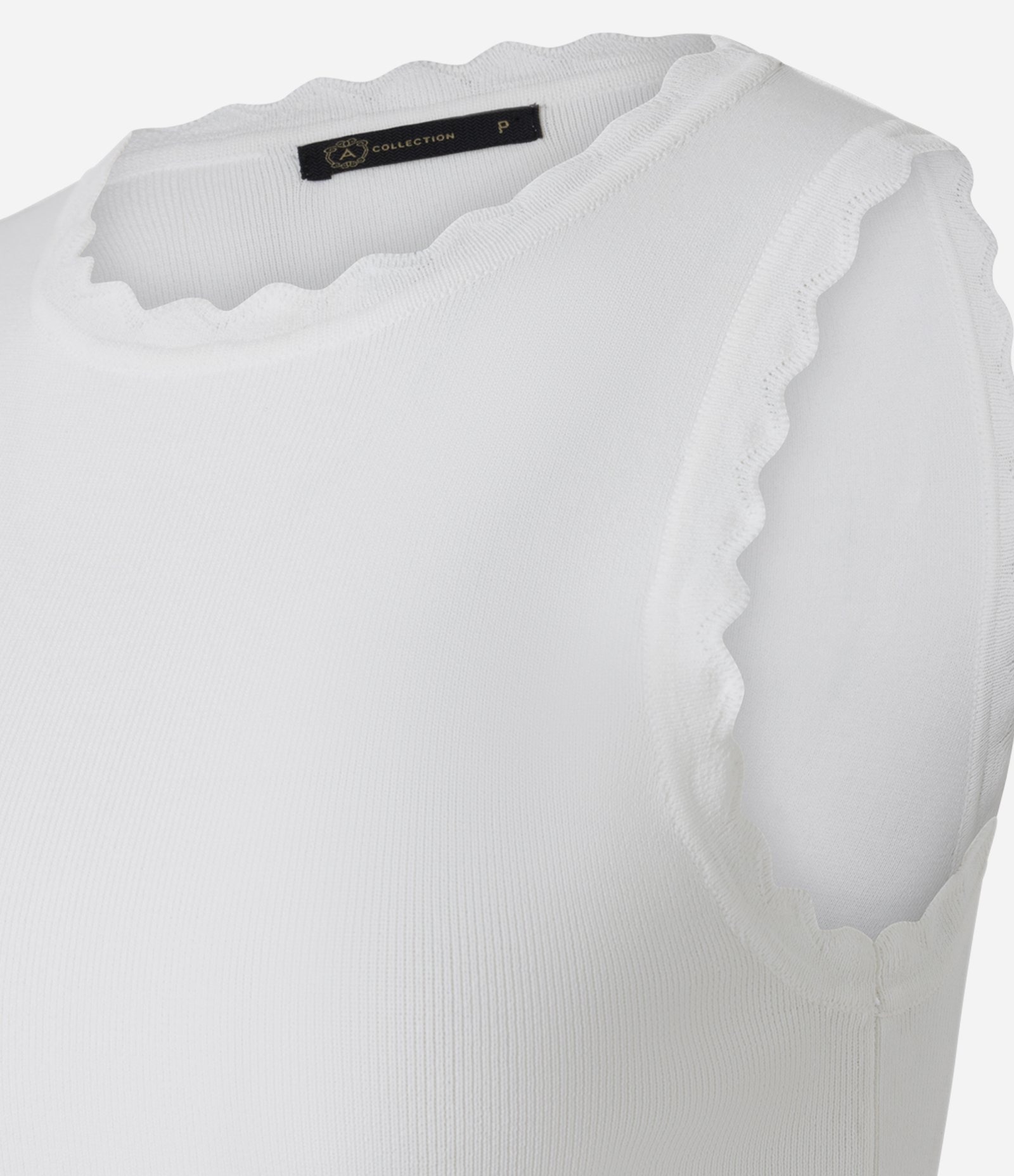 Blusa em Tricô com Efeito Nuvem na Gola e Cava Branco Neve 6