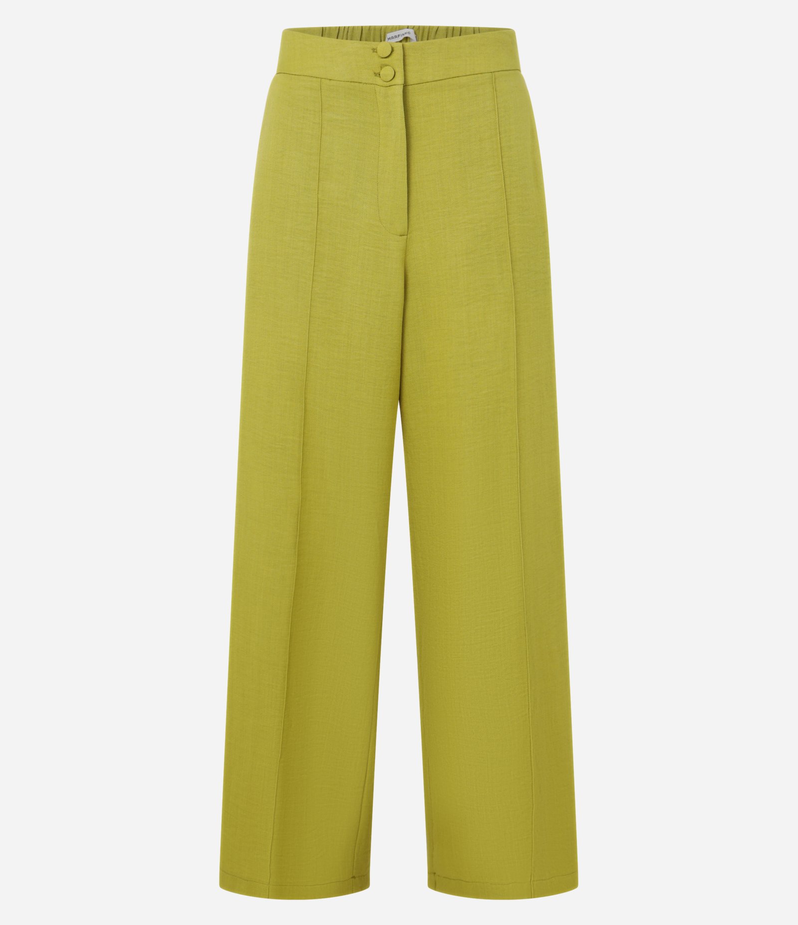 Calça Reta Texturizada em Crepe com Botões Duplos e Frisos Verde 6