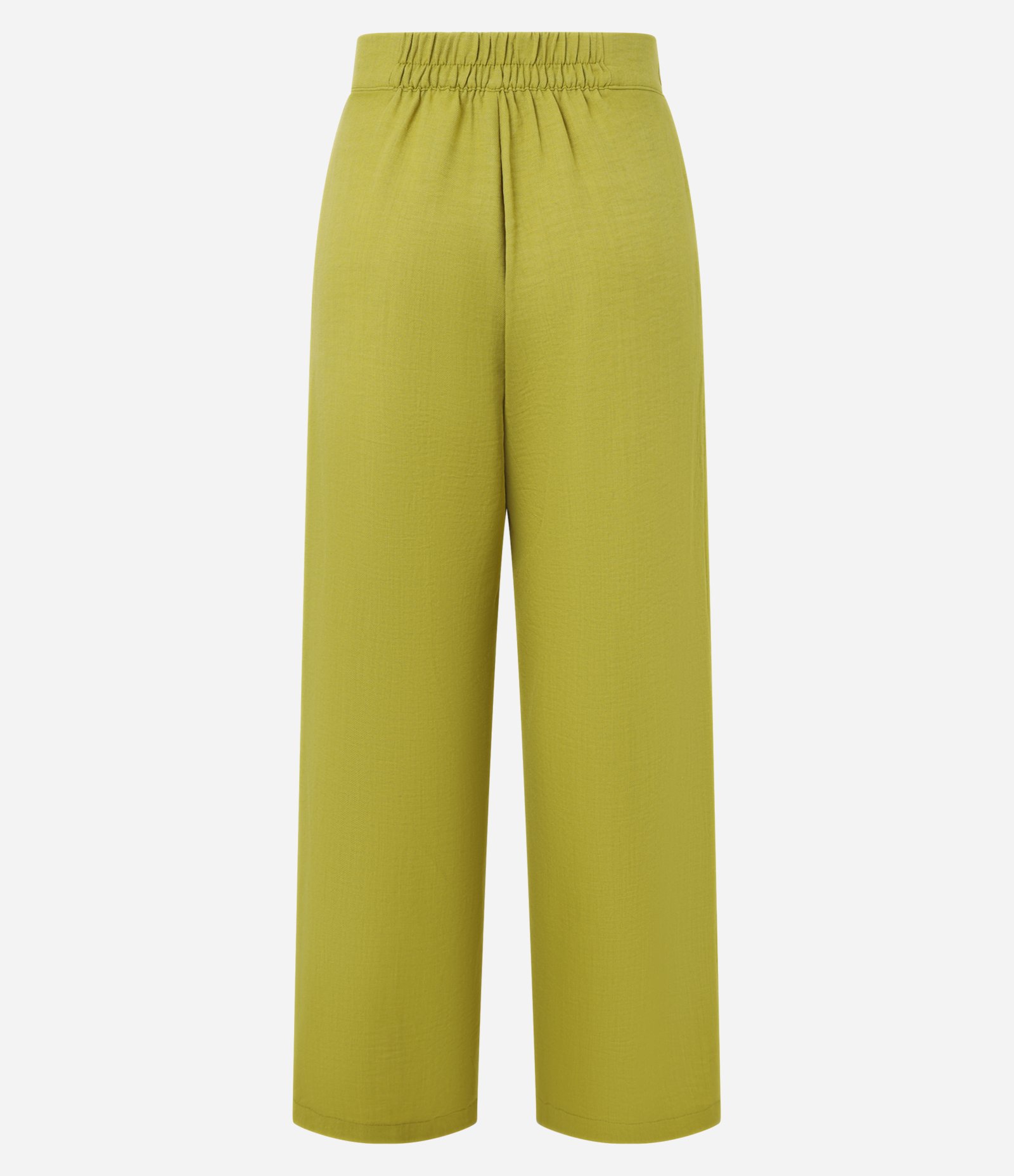 Calça Reta Texturizada em Crepe com Botões Duplos e Frisos Verde 7