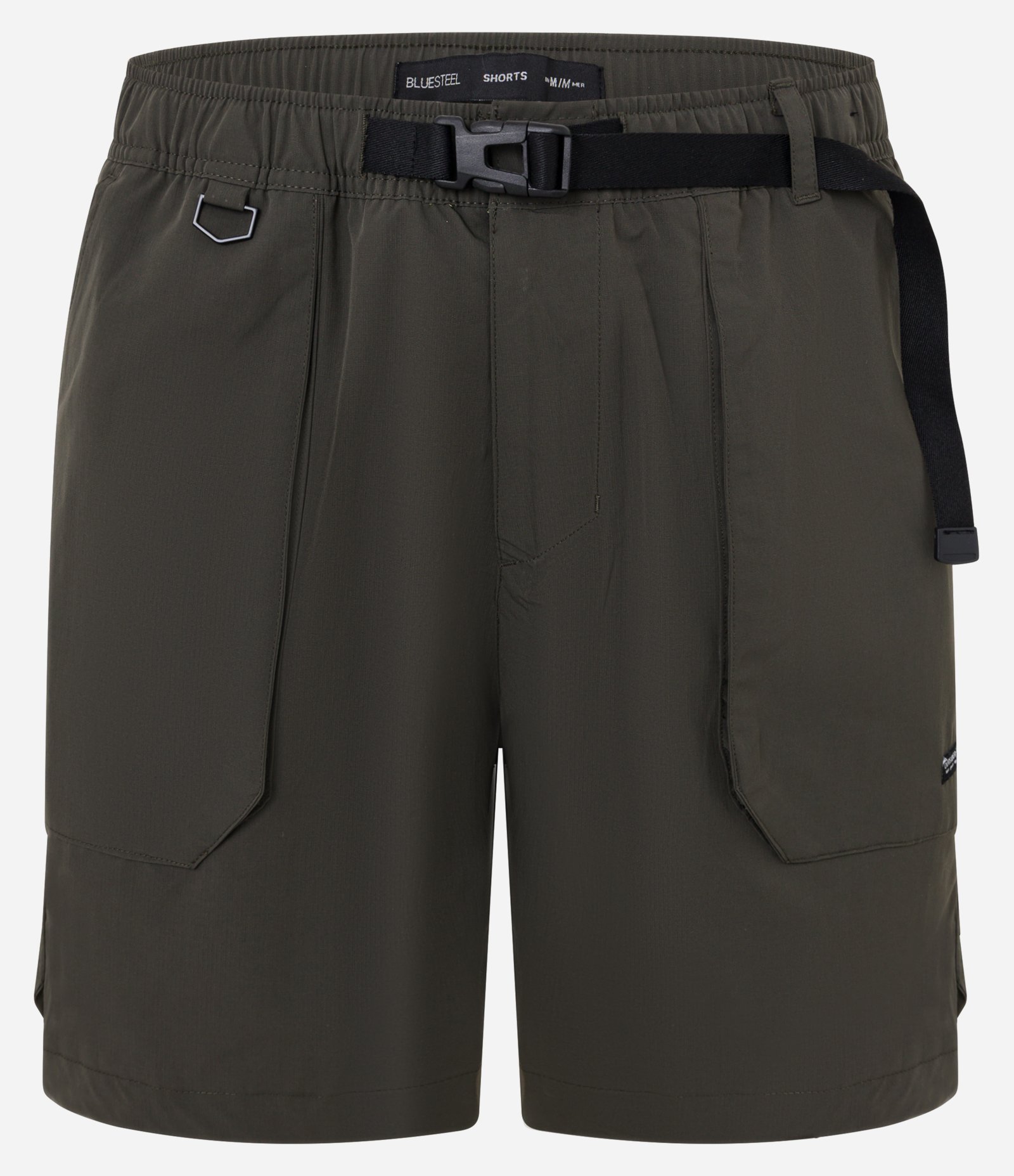 Bermuda Ripstop Liso com Cós Elástico e Cinto Verde 5