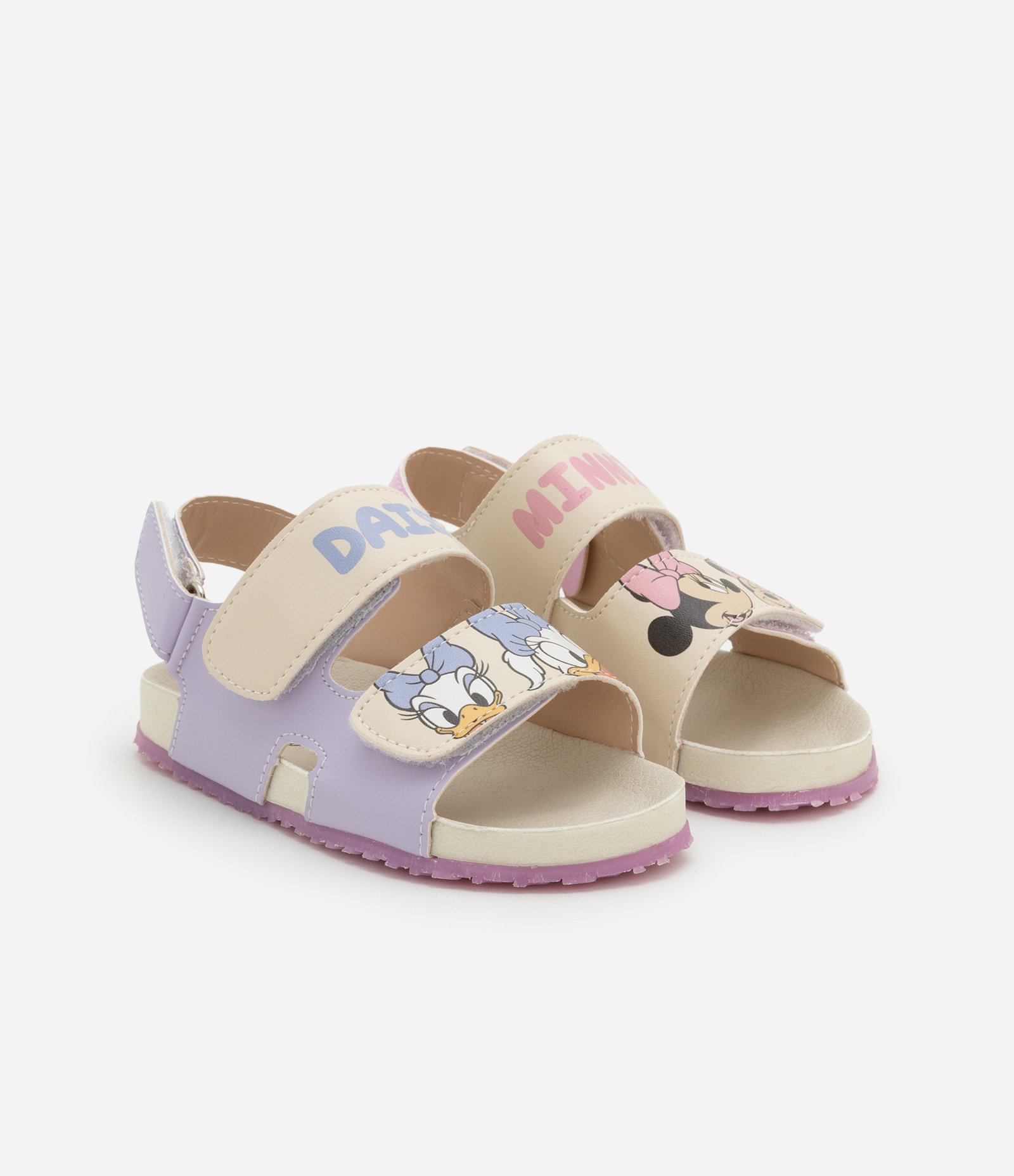Sandália Infantil em PU Minnie e Margarida - Tam 20 a 27 Off White 1