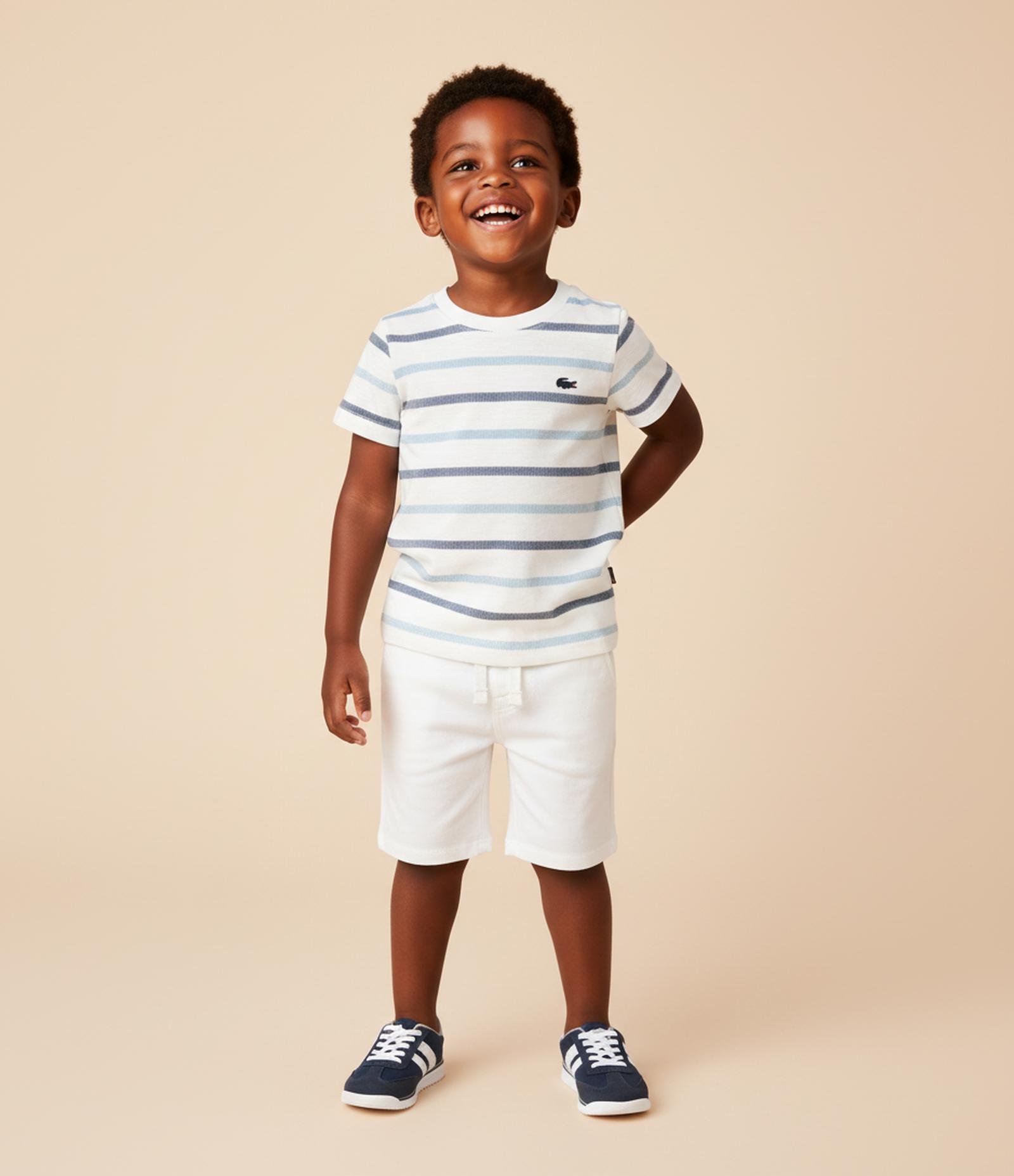 Bermuda Infantil em Sarja com Barra Dobrada - Tam 1 a 6 Anos Branco 1