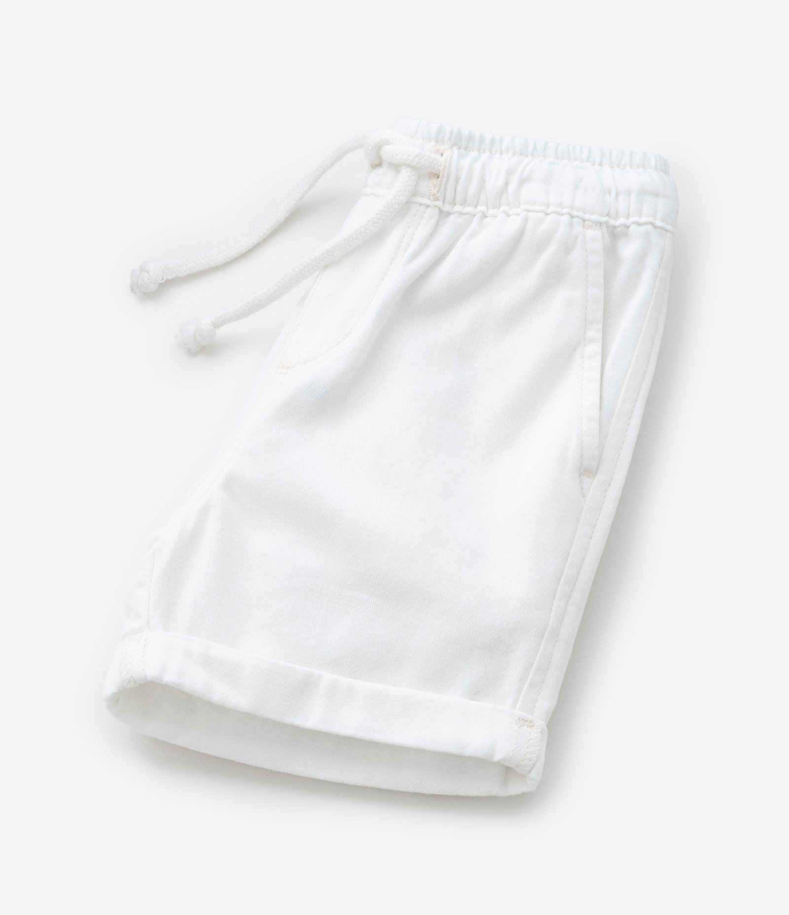 Bermuda Infantil em Sarja com Barra Dobrada - Tam 1 a 6 Anos Branco 7