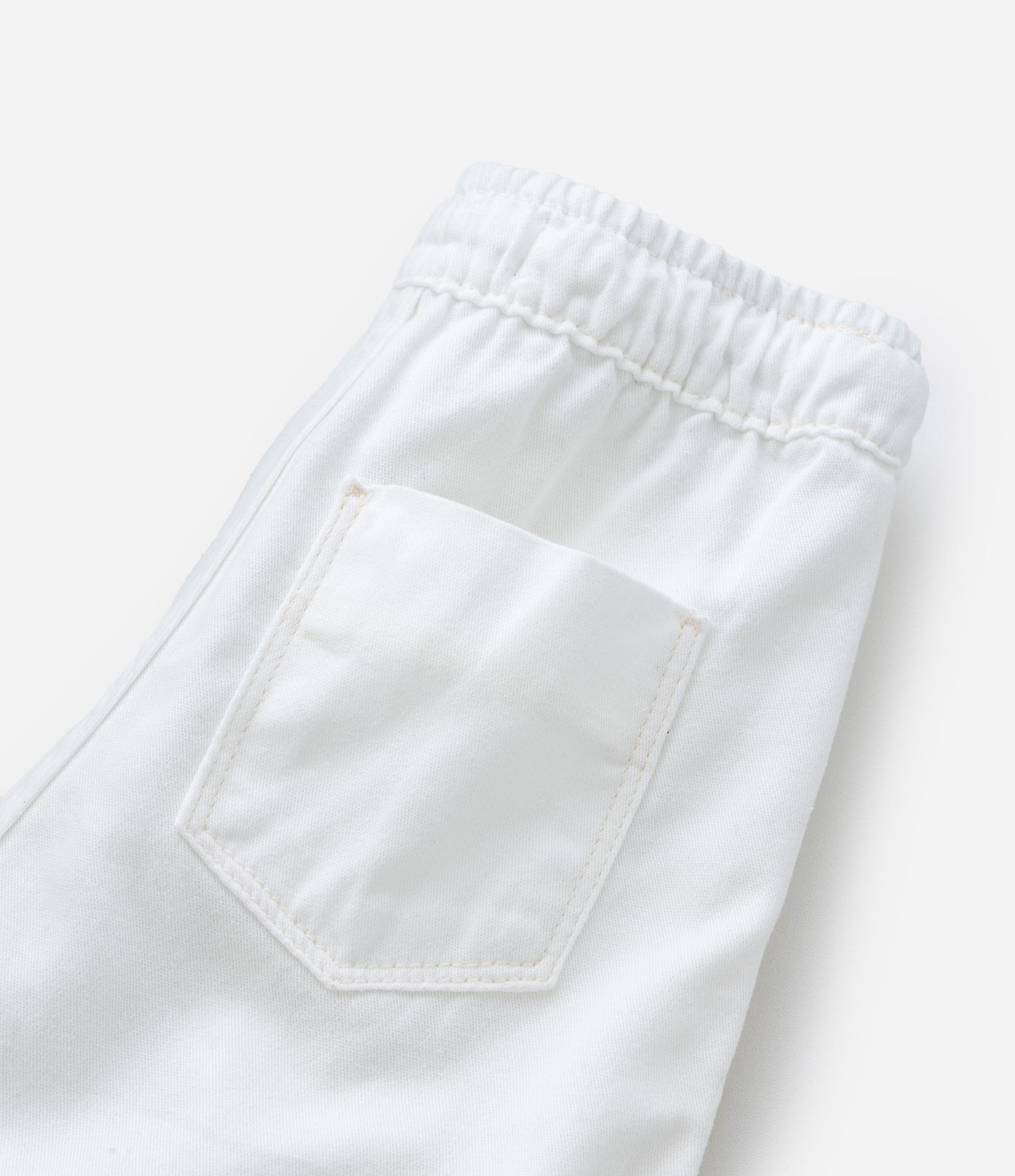 Bermuda Infantil em Sarja com Barra Dobrada - Tam 1 a 6 Anos Branco 8