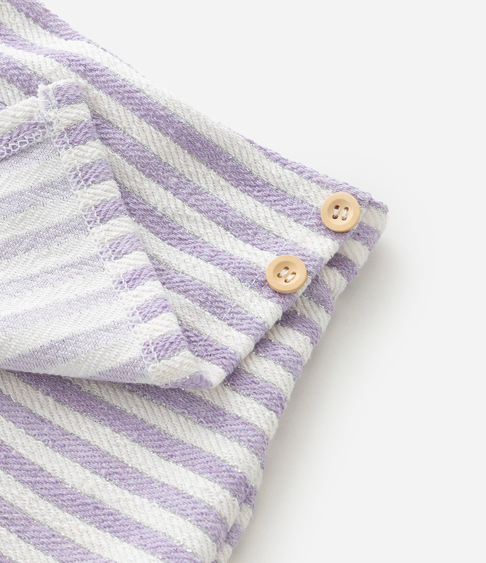 Conjunto Infantil com Estampa de Listras - Tam 1 a 6 Anos Branco/Lilás 9