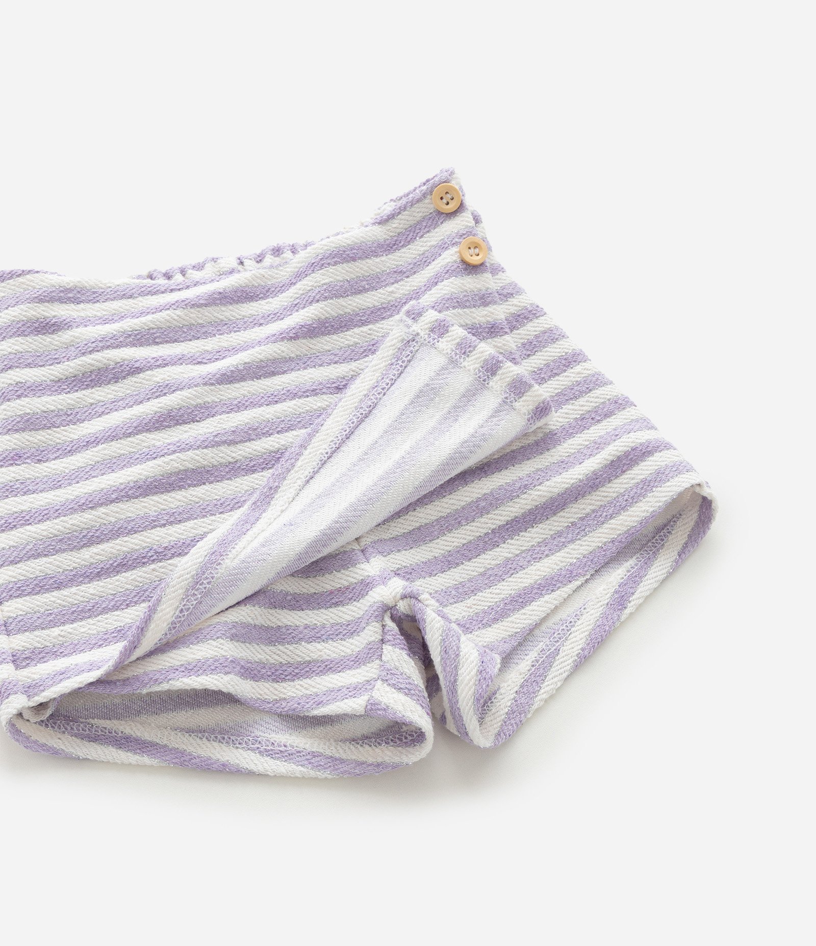 Conjunto Infantil com Estampa de Listras - Tam 1 a 6 Anos Branco/Lilás 13