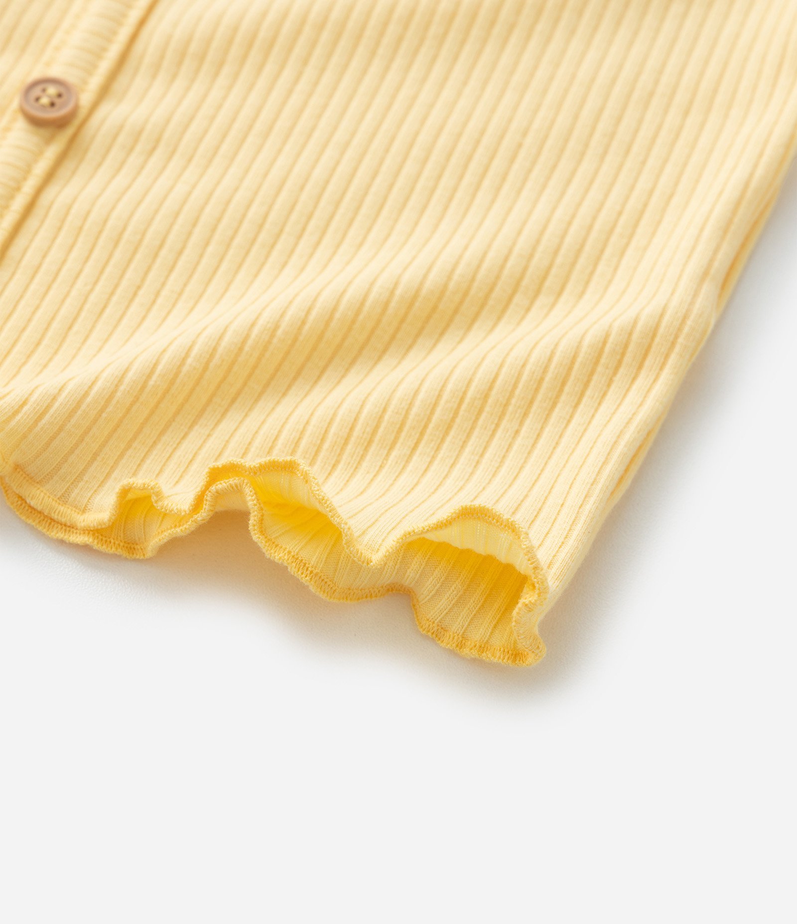 Conjunto Infantil em Ribana com Bordado de Morango - Tam 1 a 6 Anos Amarelo 8