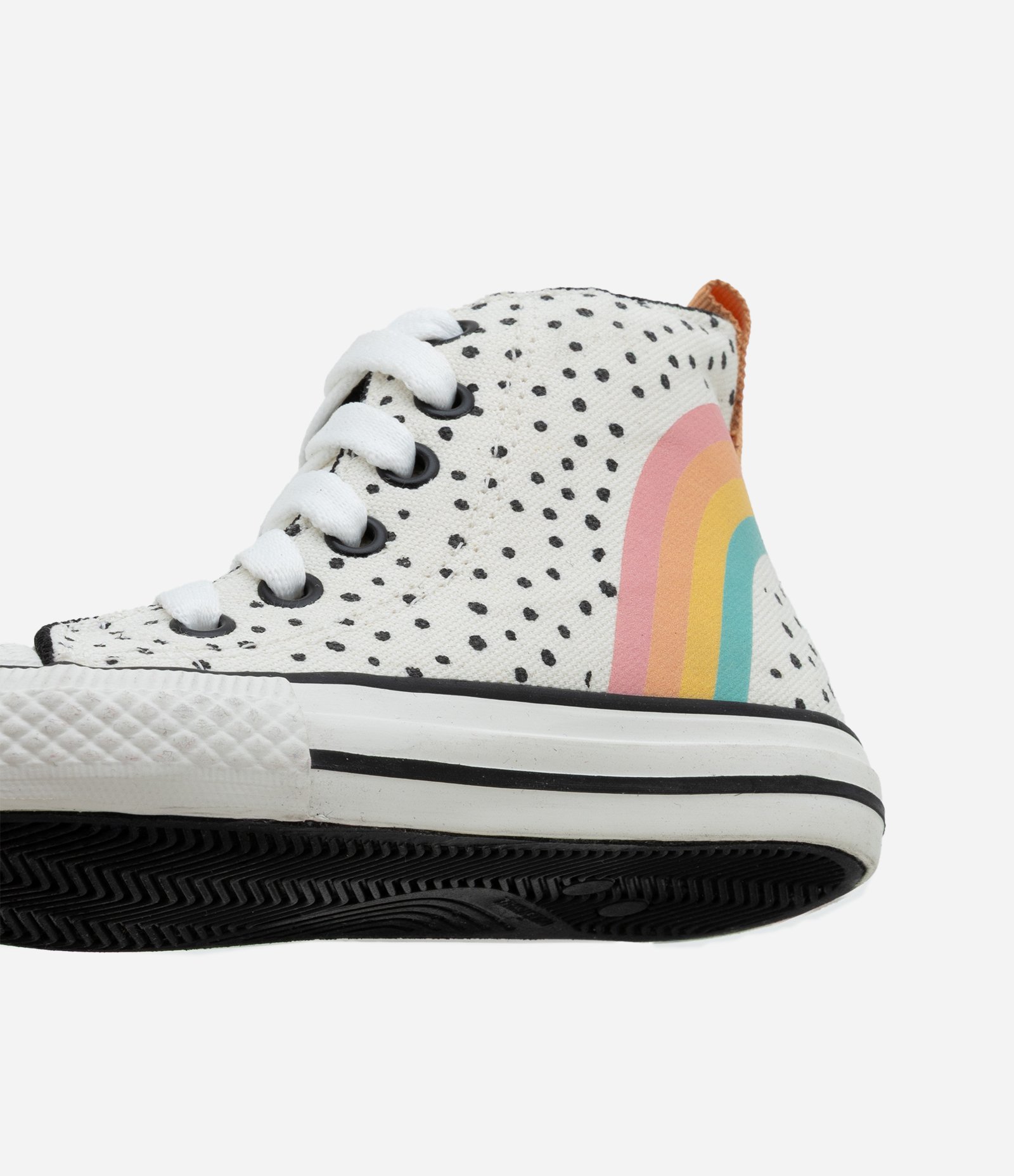 Tênis Infantil Abotinado com Estampa Arco-Íris - Tam 20 ao 27 Off White 3