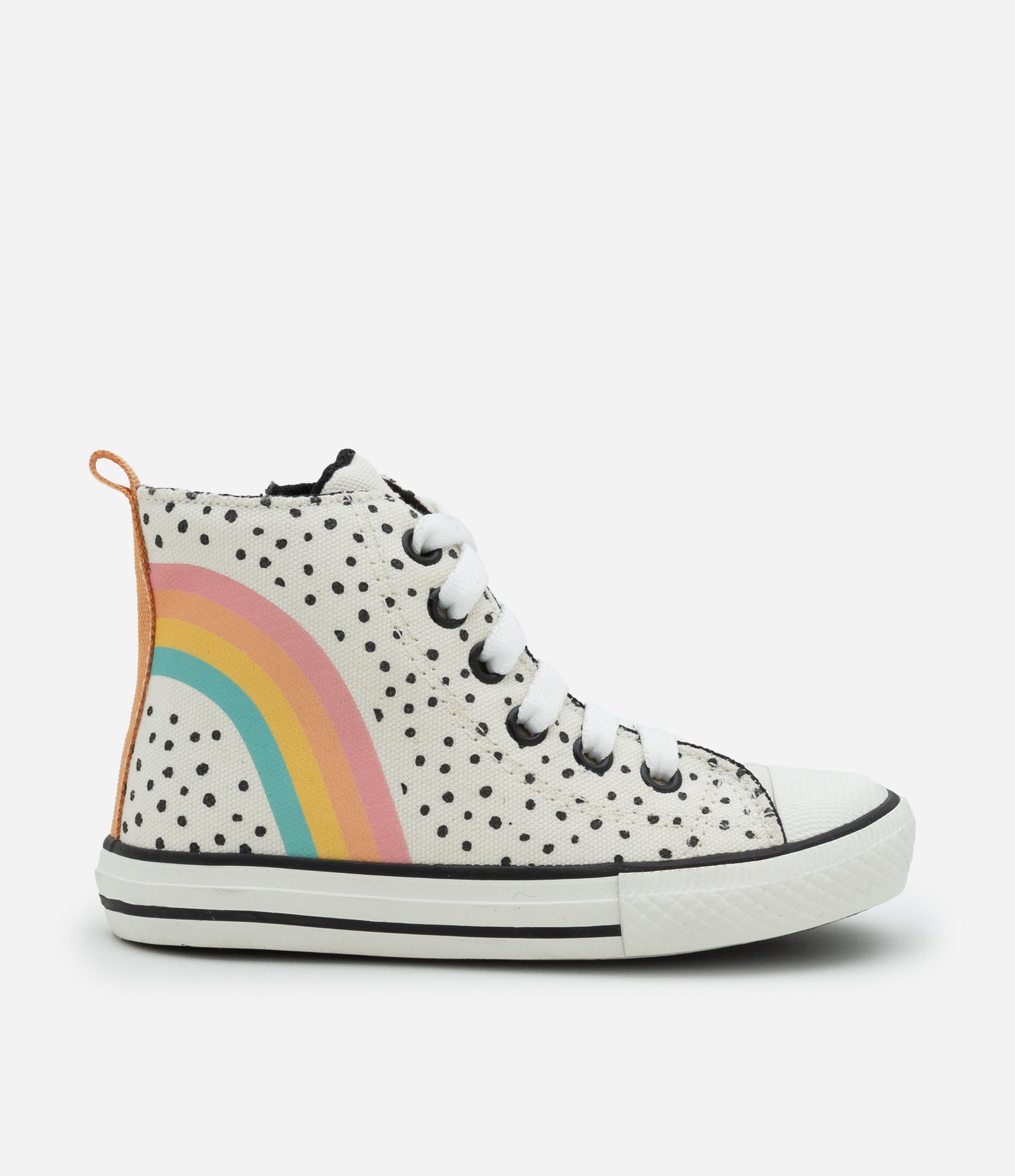Tênis Infantil Abotinado com Estampa Arco-Íris - Tam 20 ao 27 Off White 6