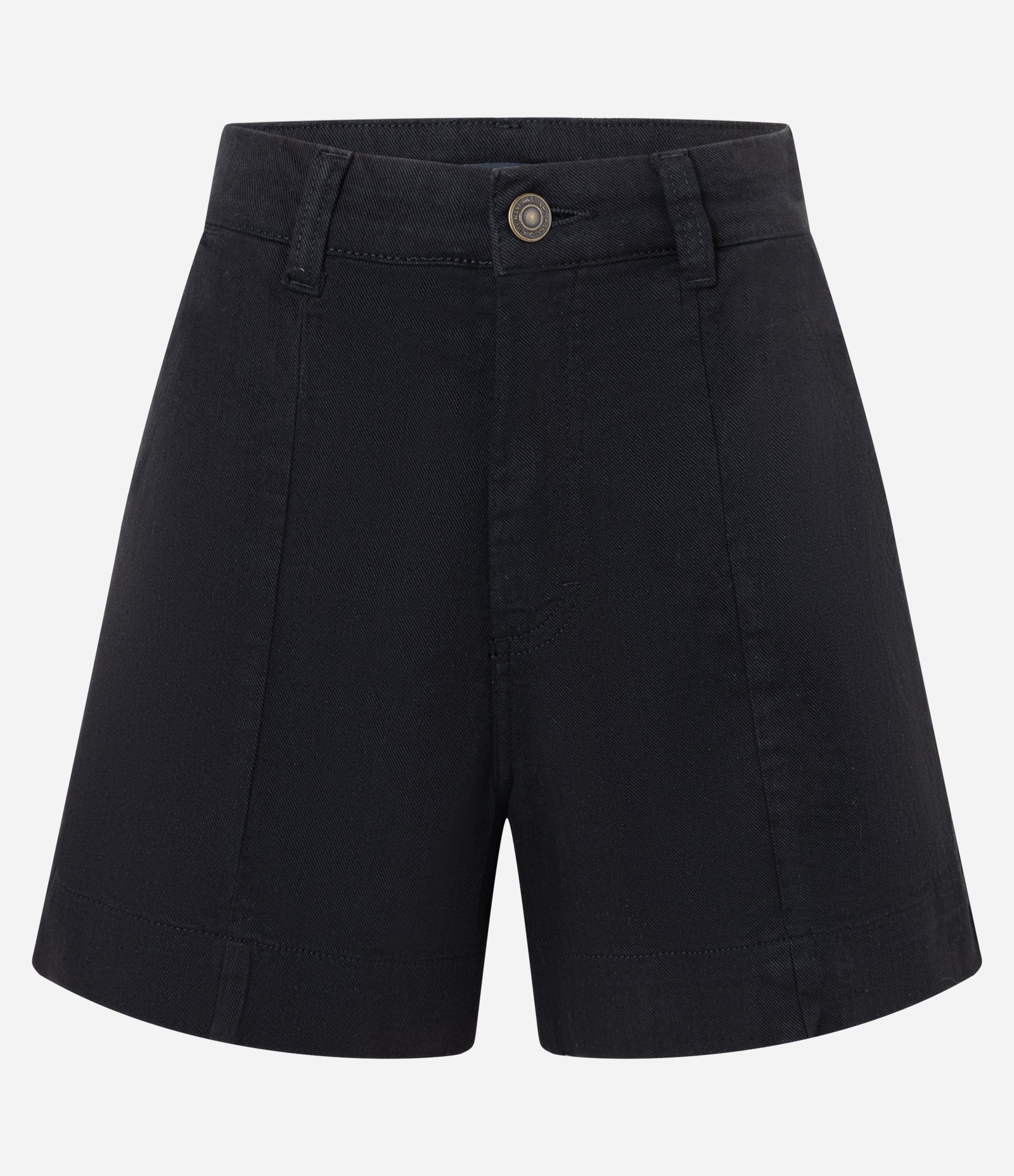 Short Regular em Sarja com Pesponto Contrastante e Bolso Faca Preto 5