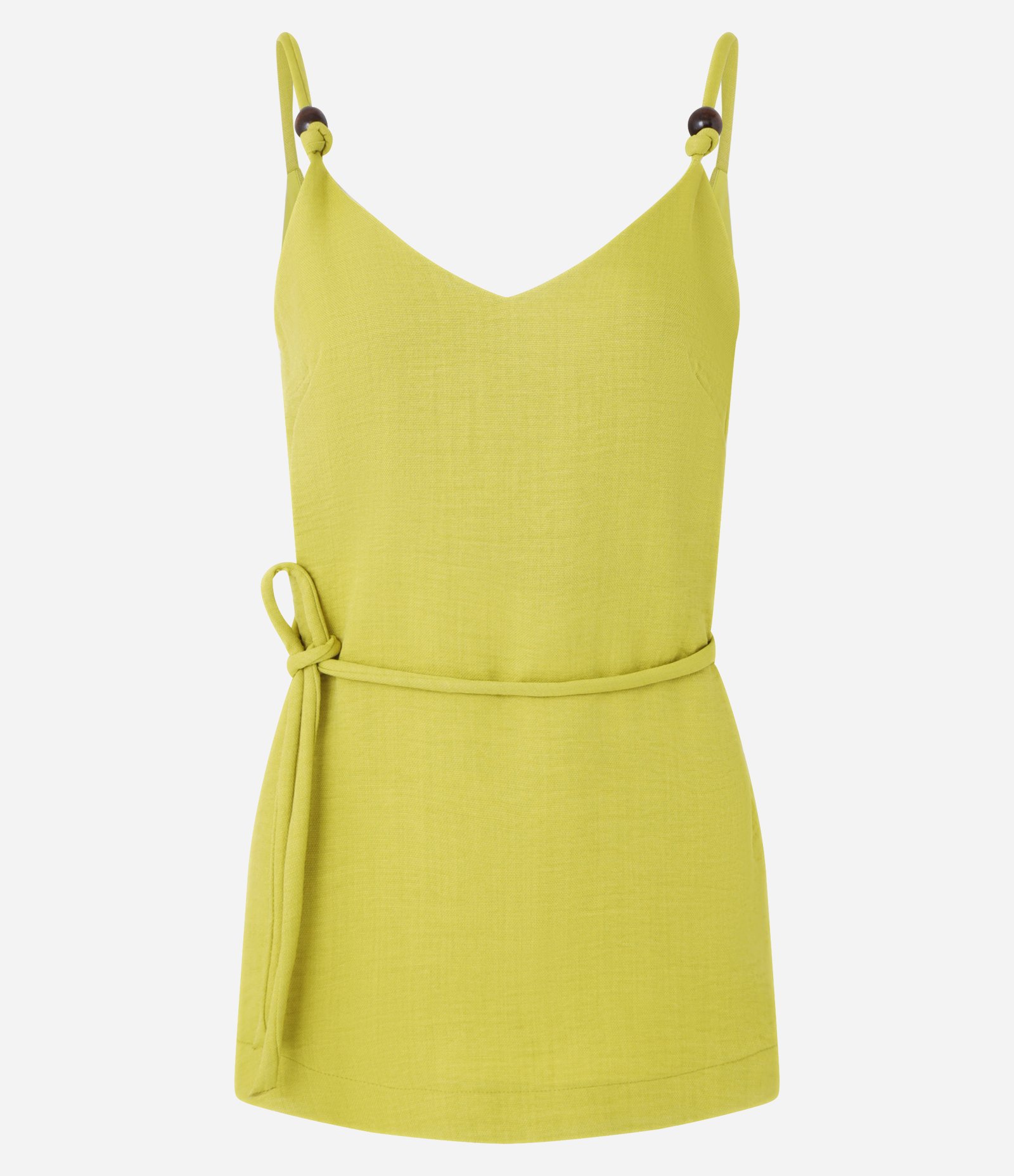 Blusa Longa em Crepe com Amarração e Miçanga na Alça Verde 5