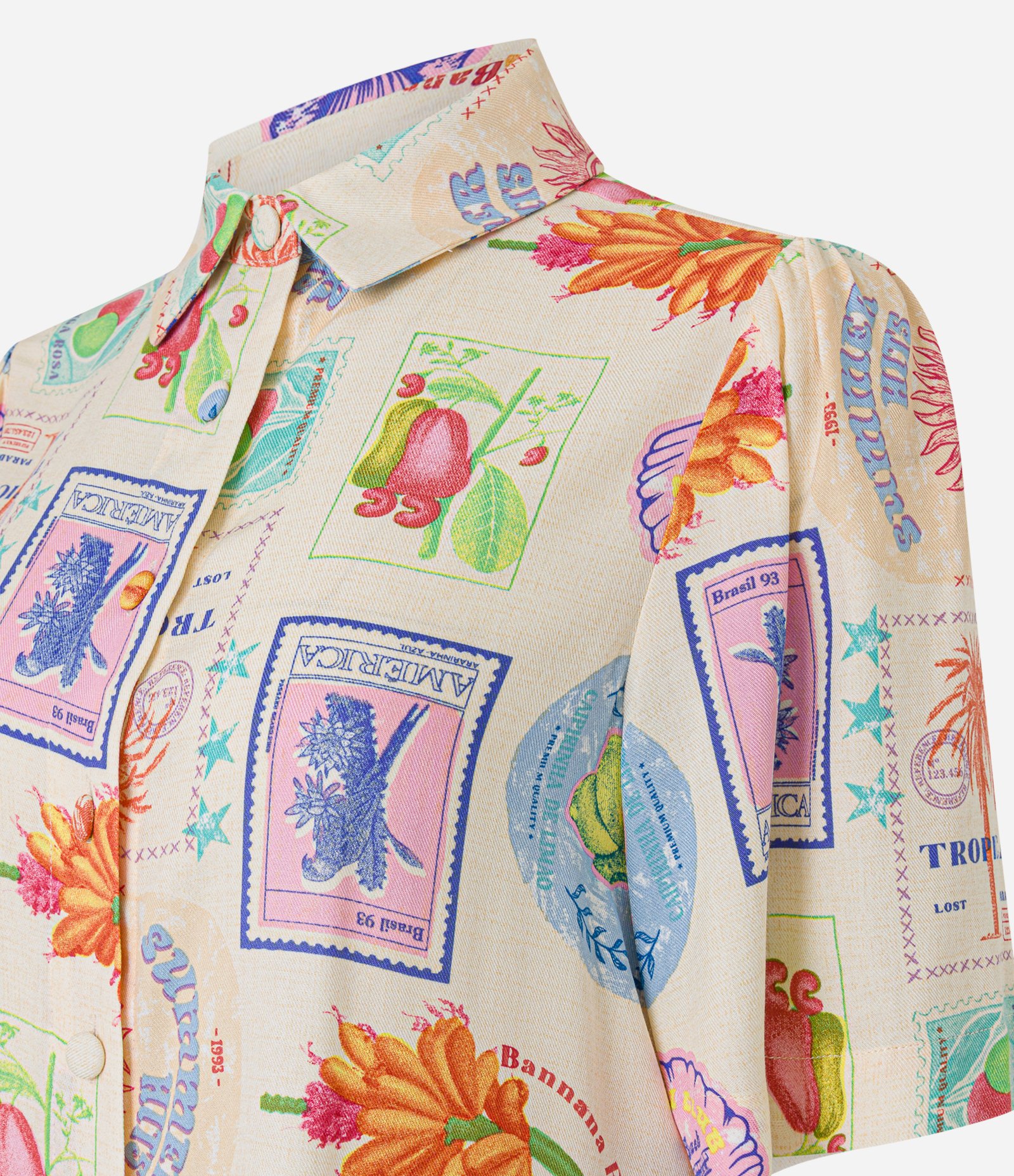 Camisa em Viscose com Estampa de Colagens Multicores 2