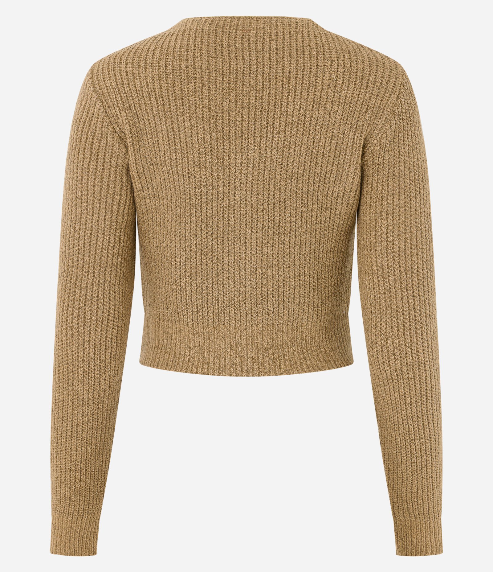 Casaco em Tricô com Abotoamento Frontal Bege 3