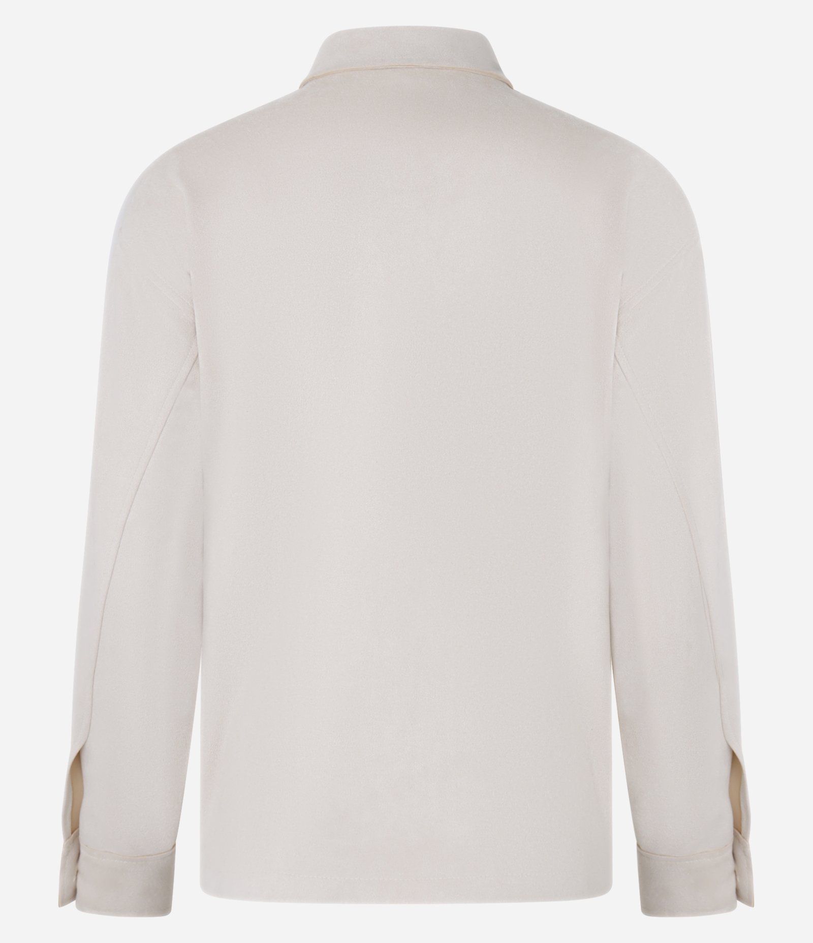 Camisa em Suede com Bolsos e Botões Contrastantes Bege 2