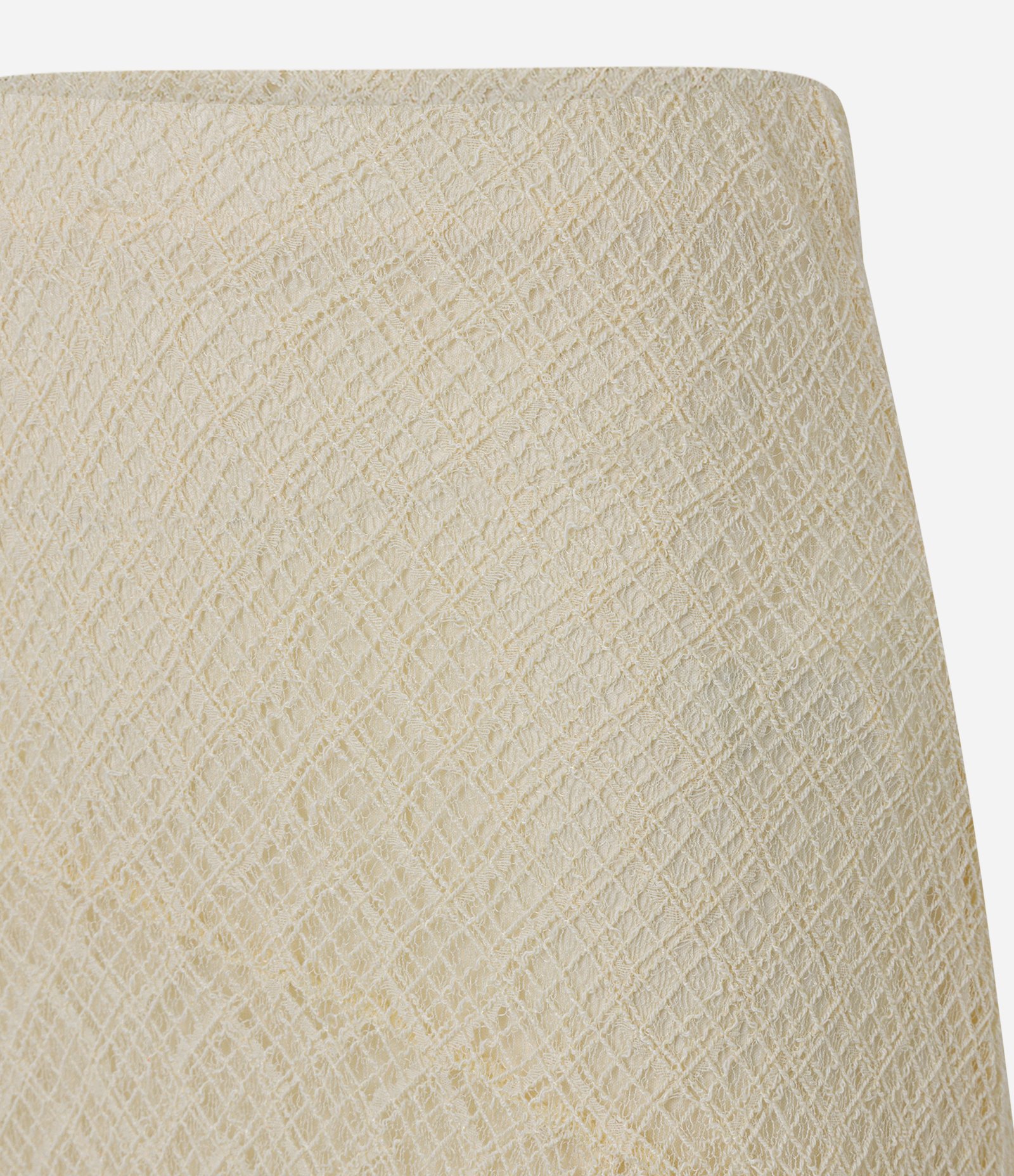 Saia Long Midi em Renda com Ponto Vazado Bege 7