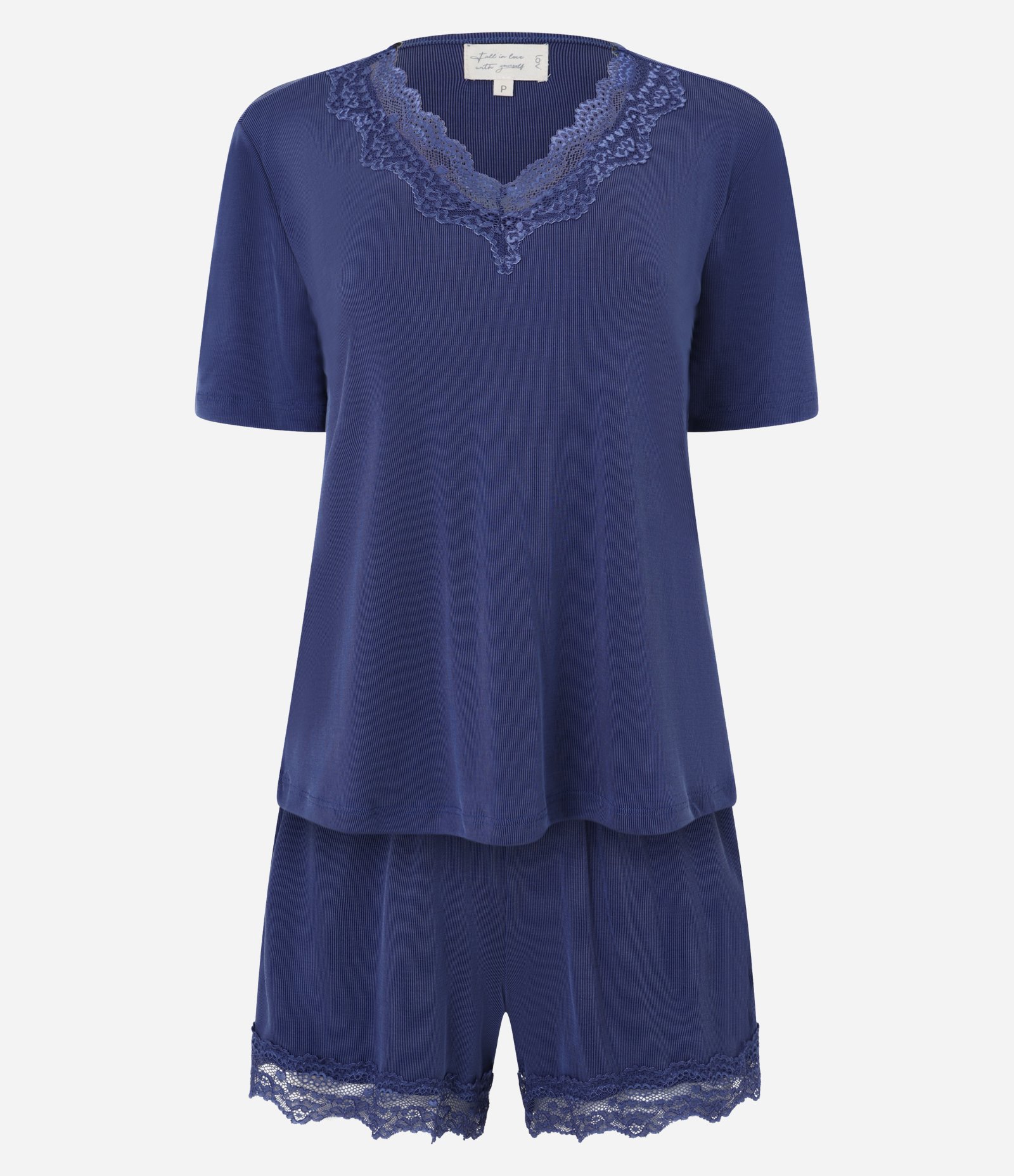 Pijama em Modal com Detalhes de Renda Azul 4