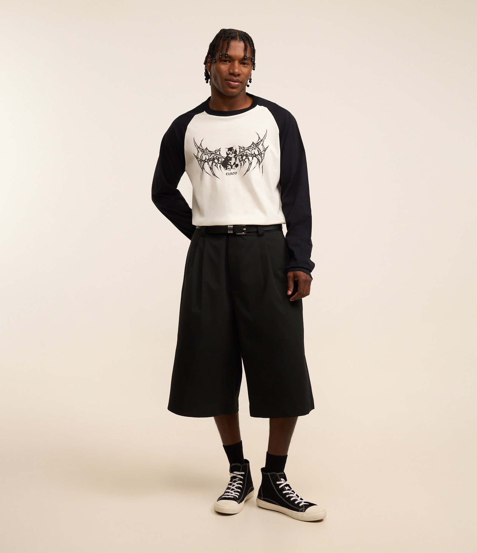 Camiseta Comfort em Algodão com Estampa de Gato Off White/Preto 5