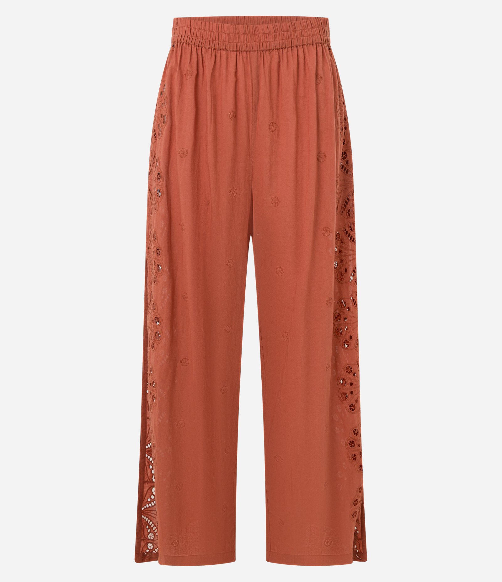 Saída de Praia Calça em Laise com Fenda Lateral Marrom 5