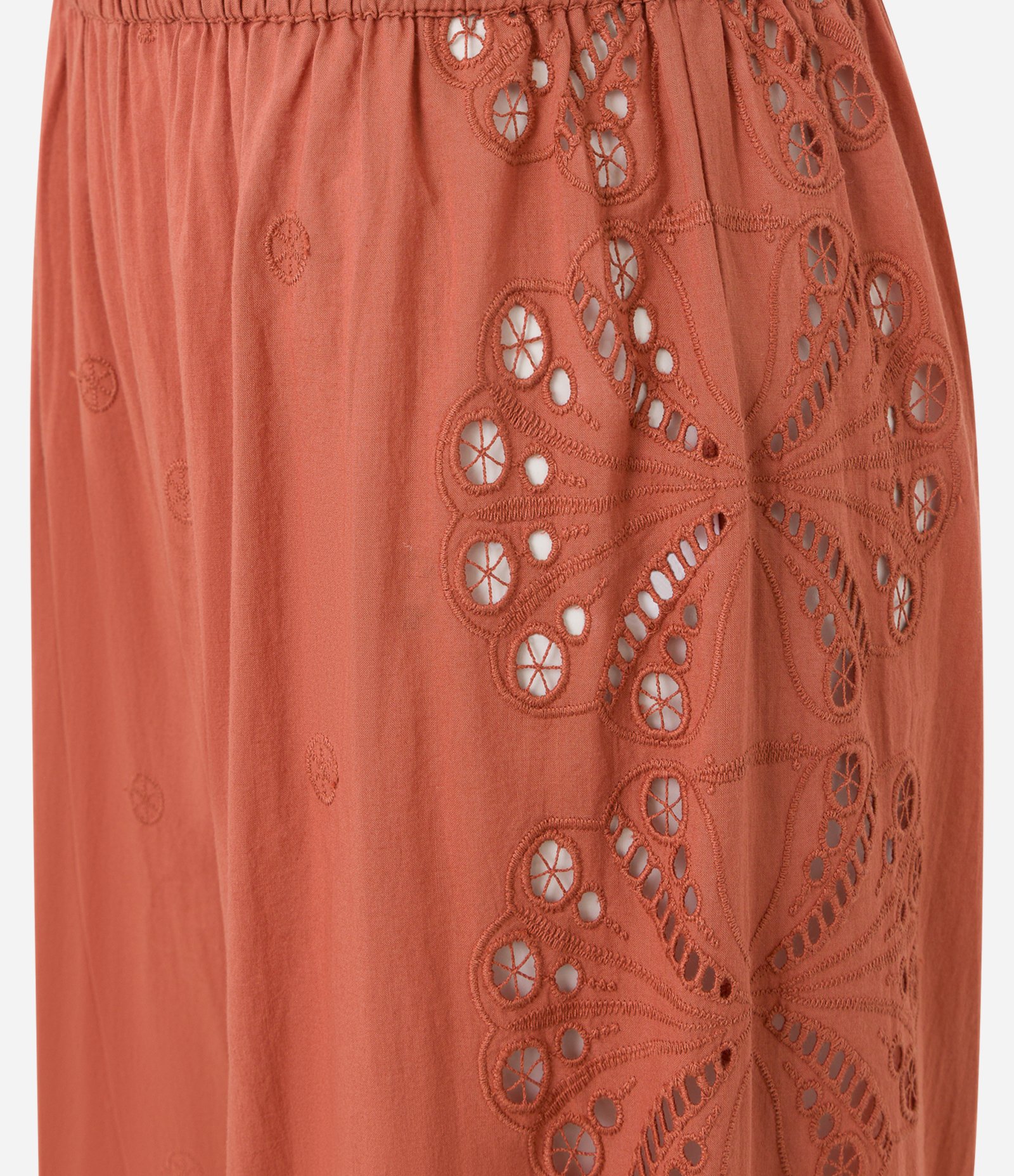 Saída de Praia Calça em Laise com Fenda Lateral Marrom 6