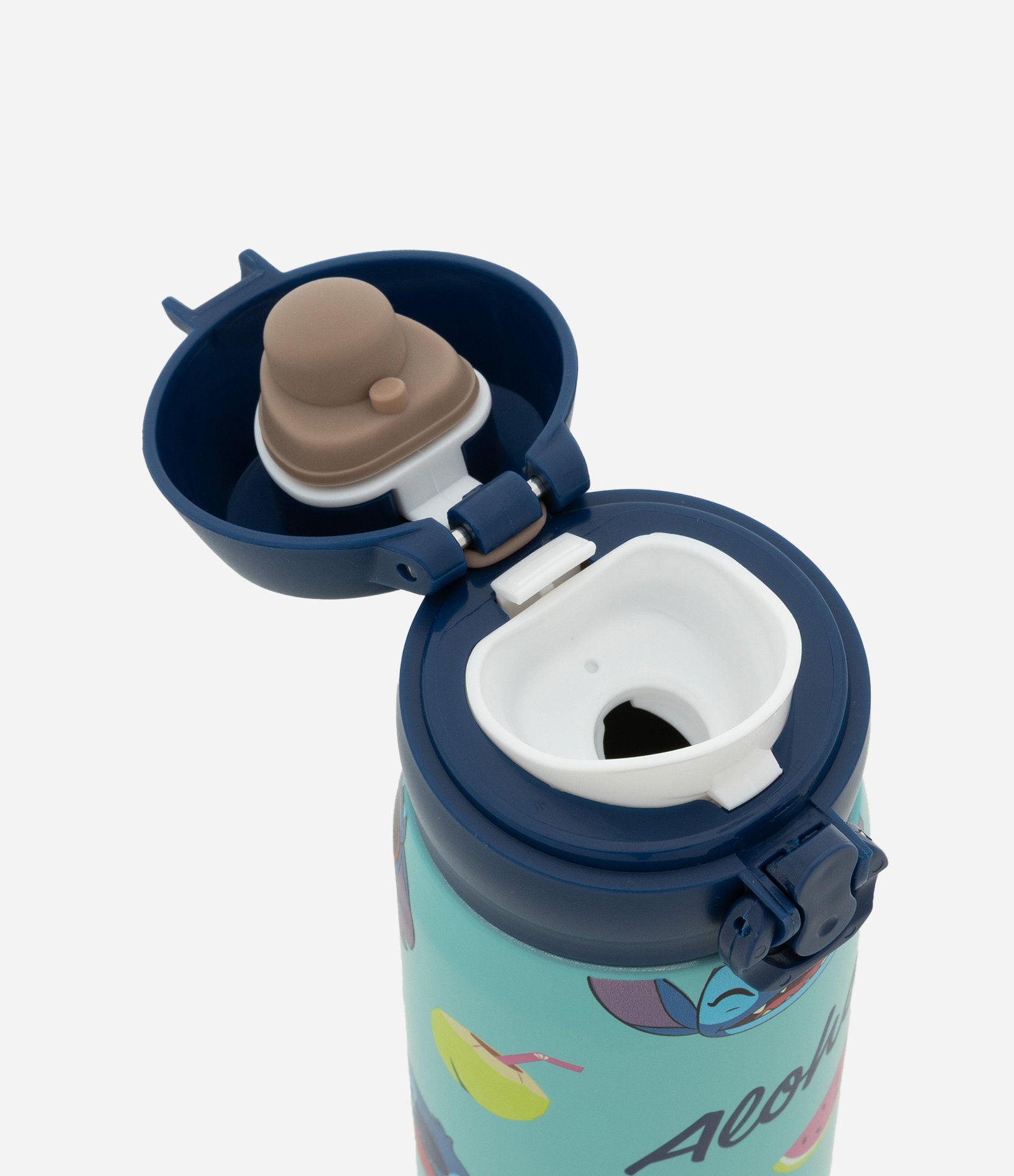 Garrafa Térmica com Tampa de Botão Estampa do Stitch 450ml Azul 2
