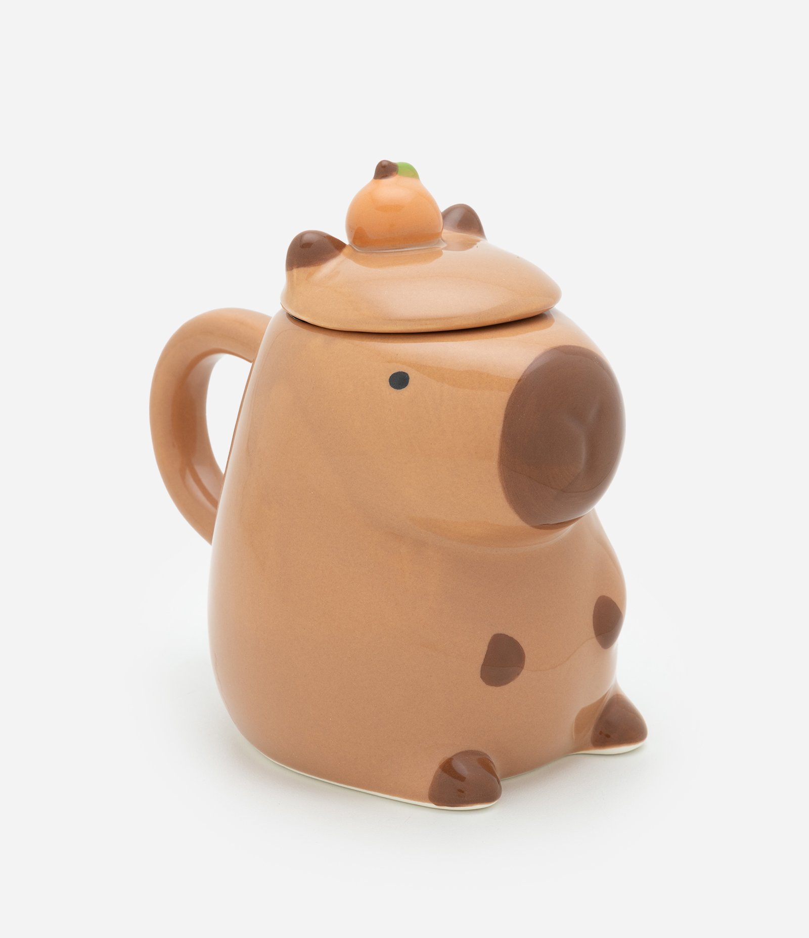Caneca de Cerâmica com Formato de Capivara 450ml Marrom 1