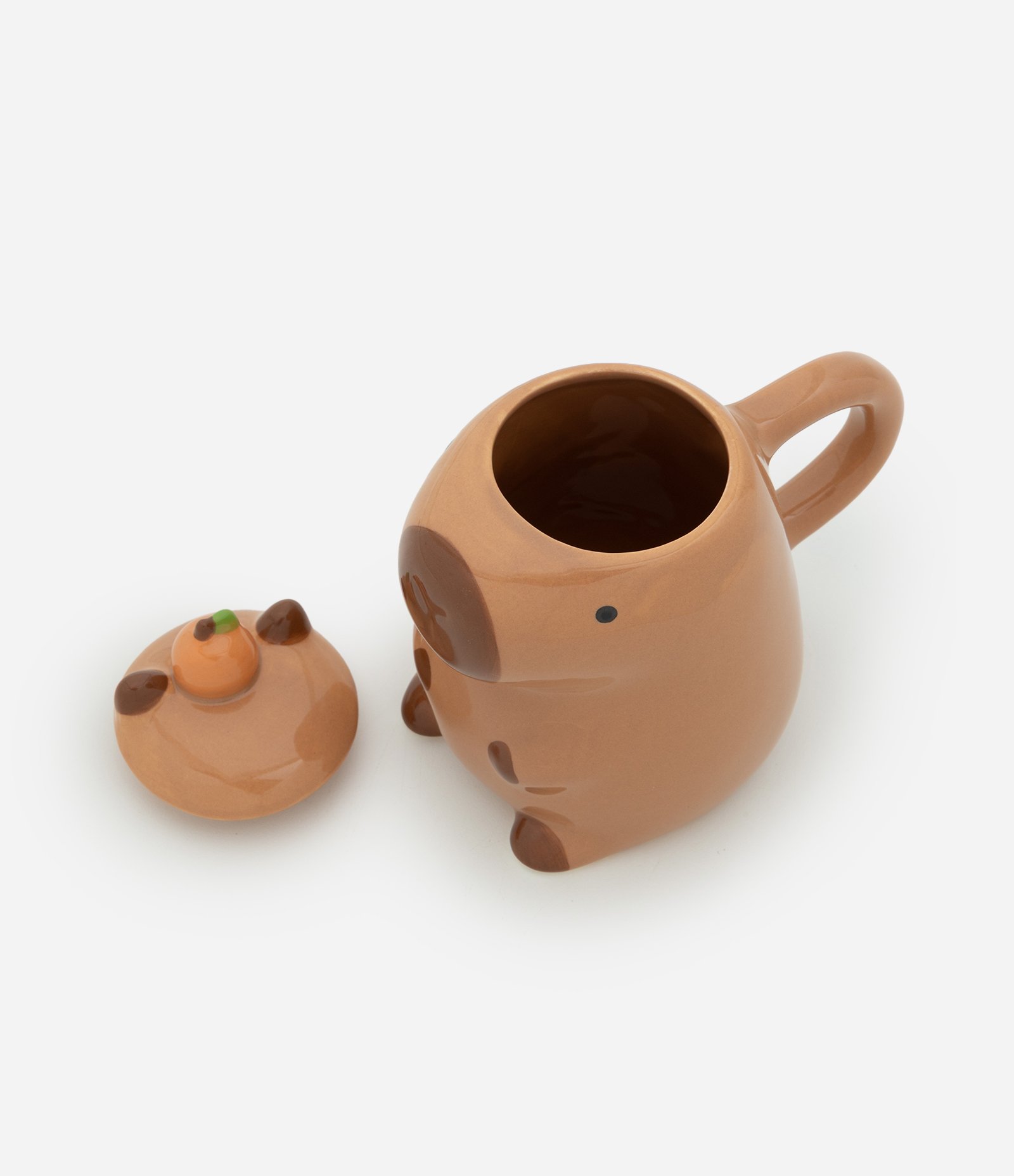 Caneca de Cerâmica com Formato de Capivara 450ml Marrom 2