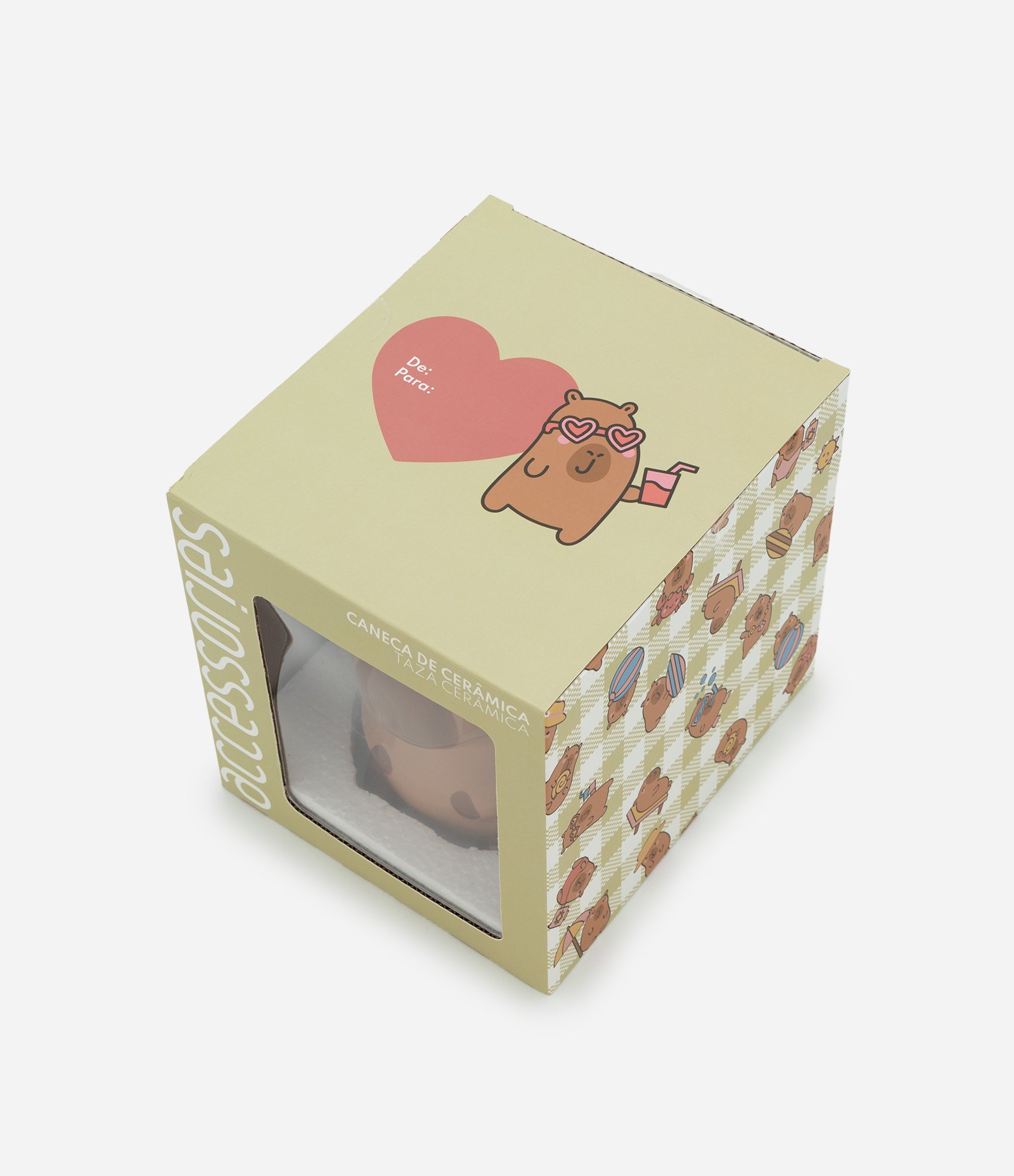 Caneca de Cerâmica com Formato de Capivara 450ml Marrom 3