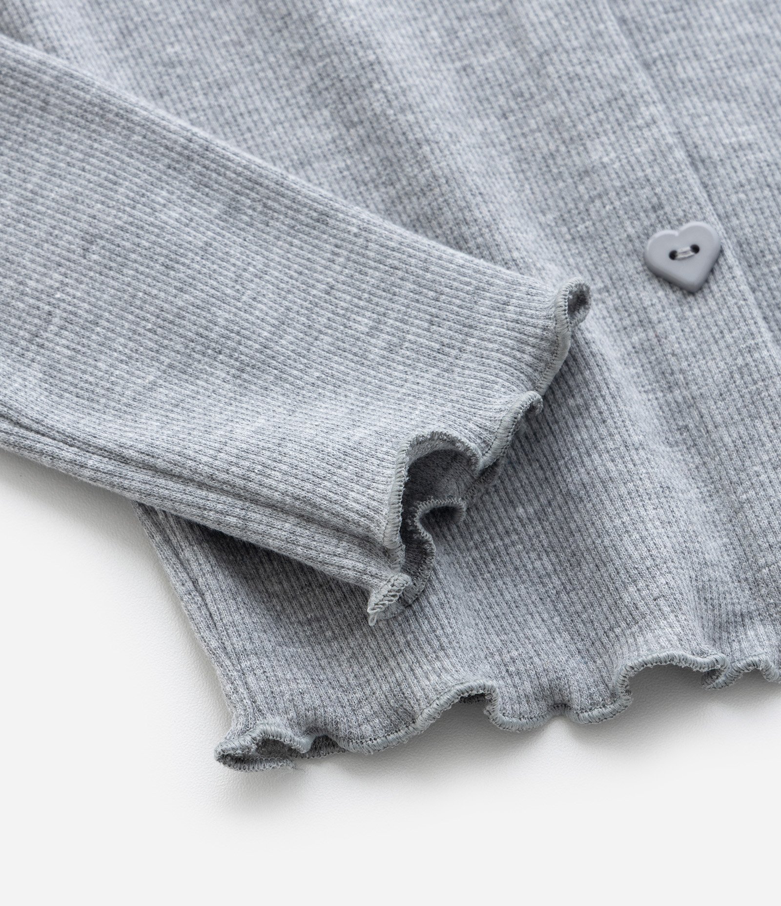 Blusa Infantil em Ribana com Sobreposição de Renda - Tam 5 a 14 Anos Cinza 4