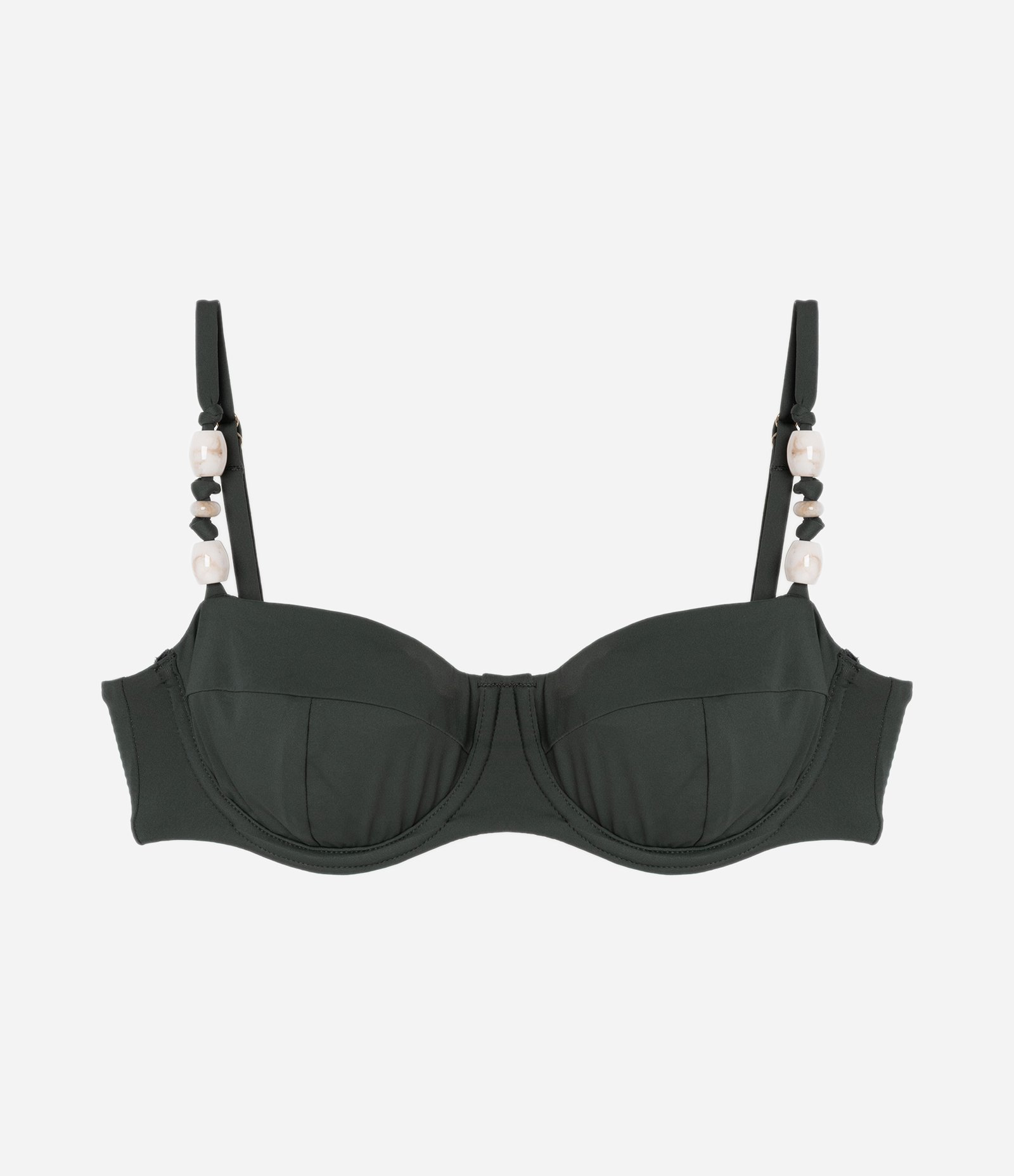 Biquíni Top Meia Taça em Microfibra com Pedras nas Alças Verde 5