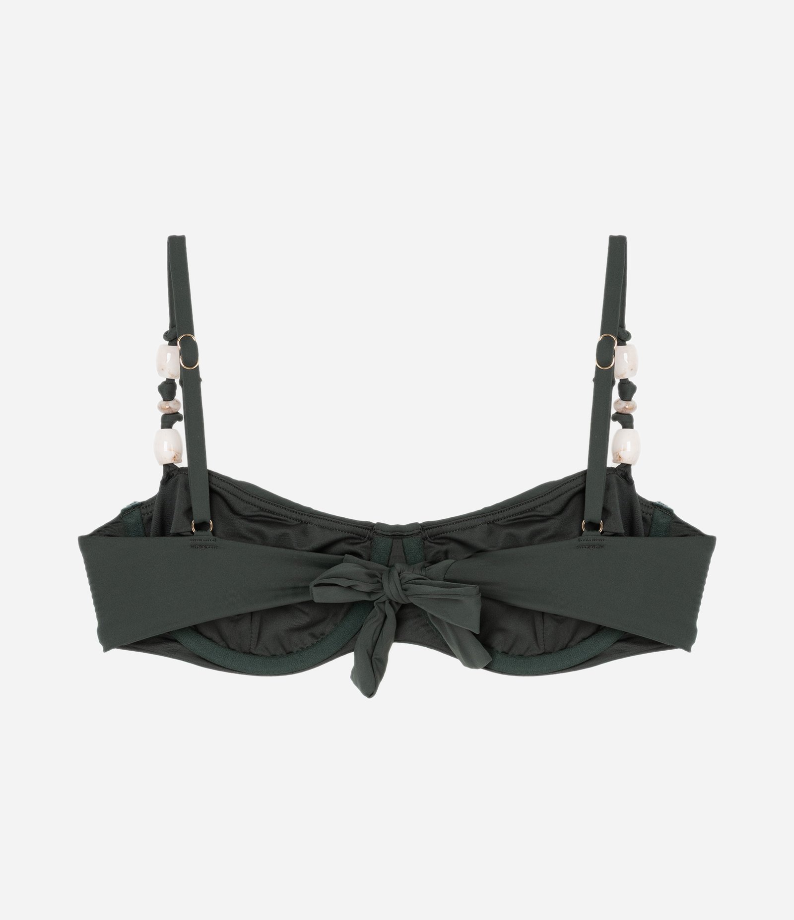 Biquíni Top Meia Taça em Microfibra com Pedras nas Alças Verde 6