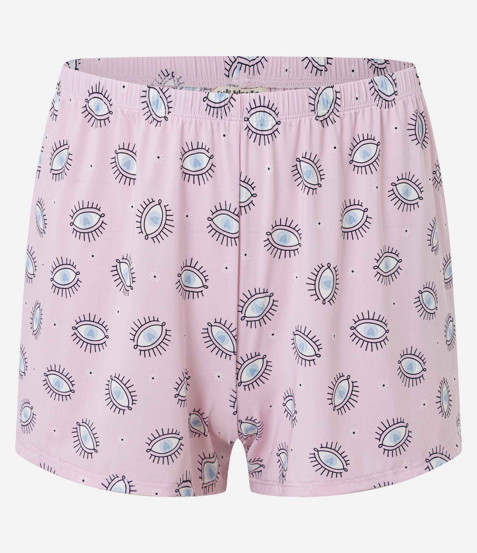 Pijama Short Doll em Microfibra com Estampa de Olho Grego Rosa 8