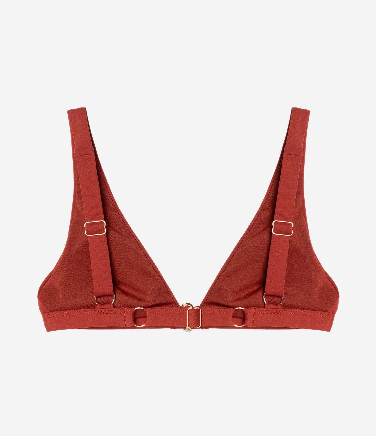 Biquíni Top Triangulo Fixo Alongado em Microfibra com Pedra no Centro Telha 2