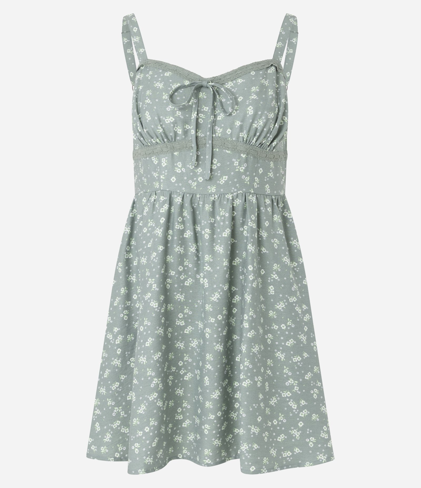 Vestido Reto Curto em Viscose com Estampa Floral Liberty Verde 5