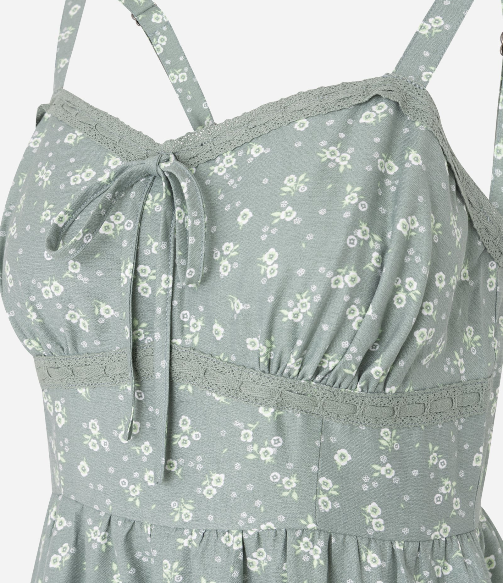 Vestido Reto Curto em Viscose com Estampa Floral Liberty Verde 6