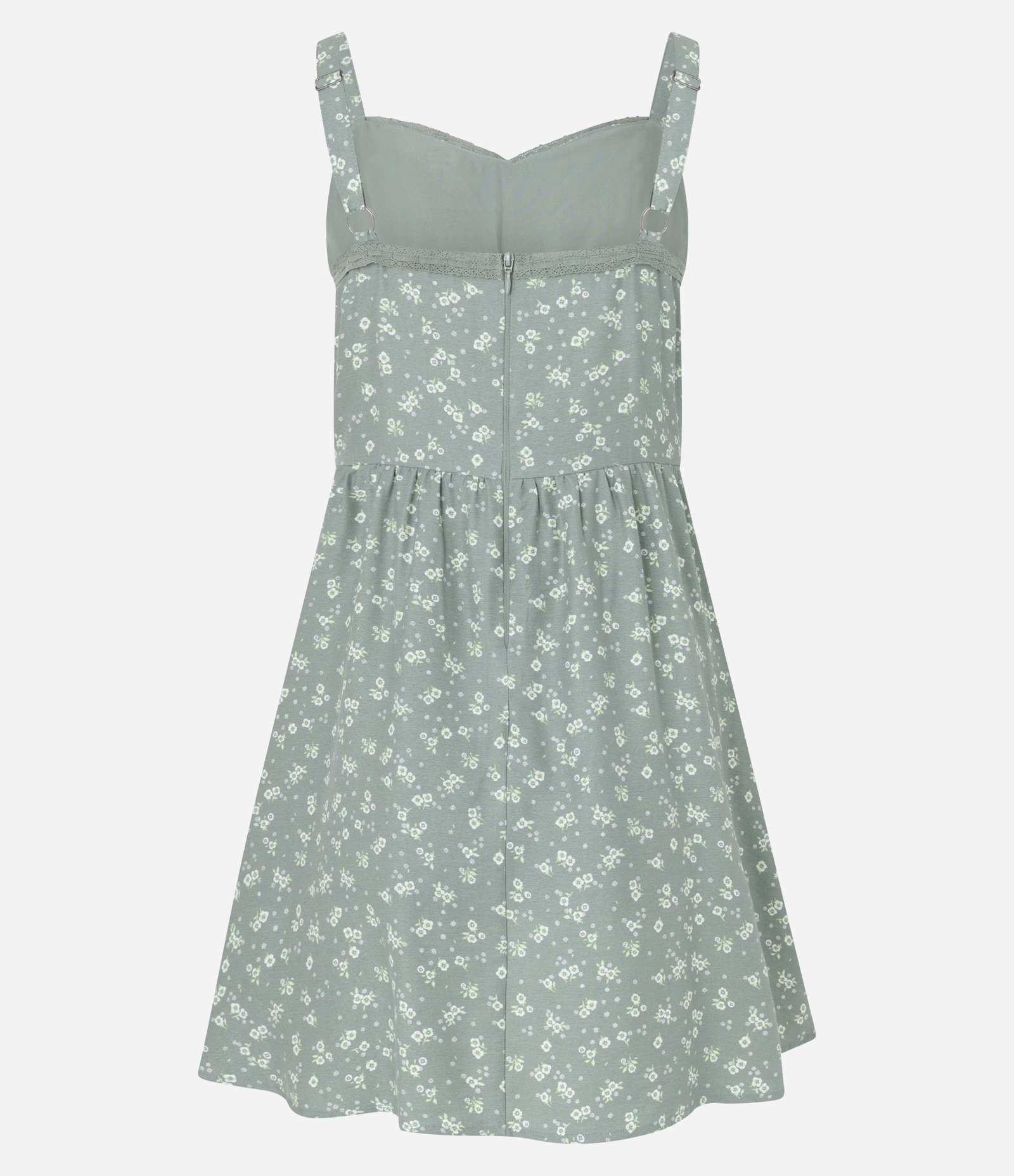 Vestido Reto Curto em Viscose com Estampa Floral Liberty Verde 7
