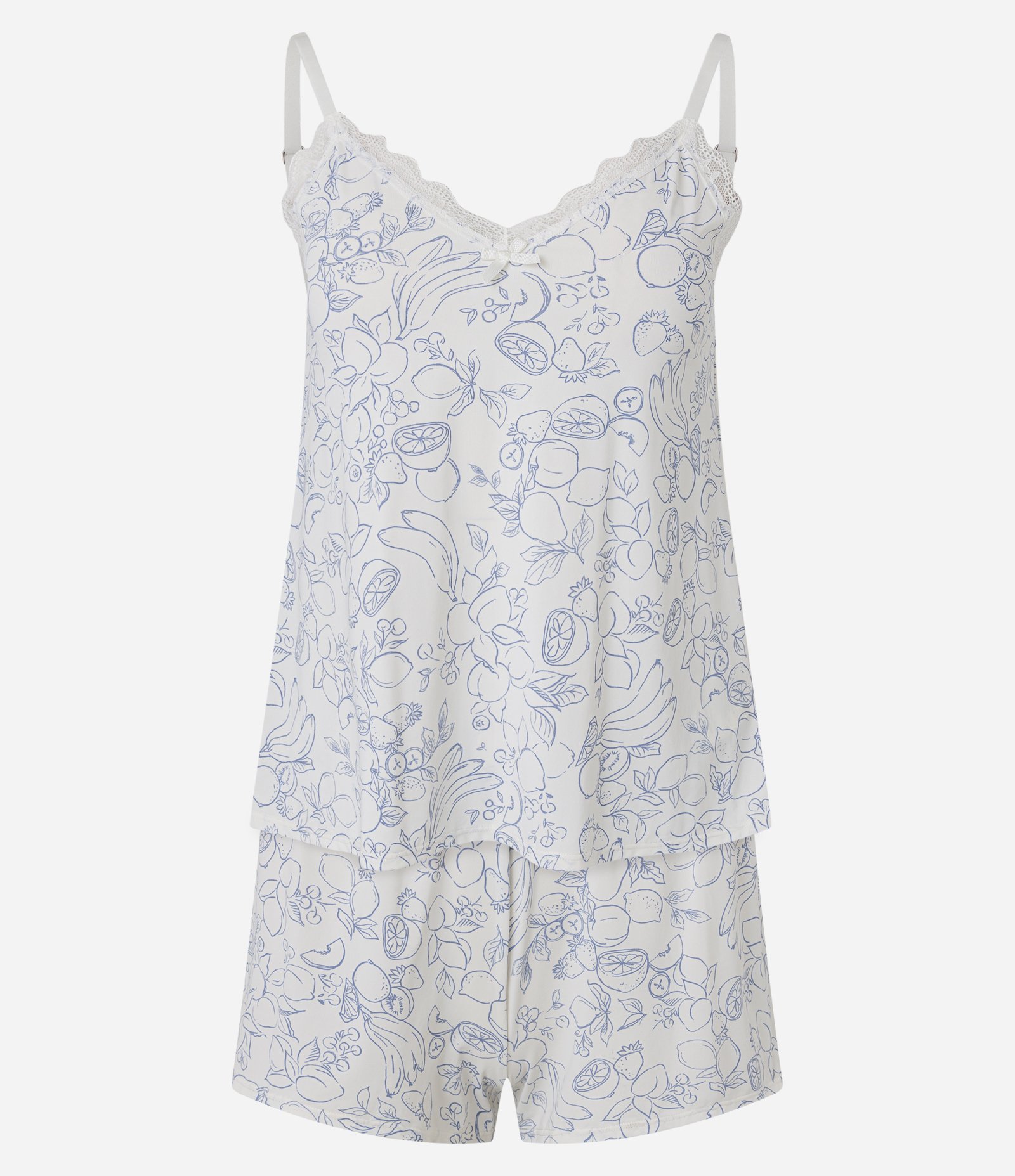 Pijama Short Doll em Microfibra com Estampa de Frutas Snow White 1