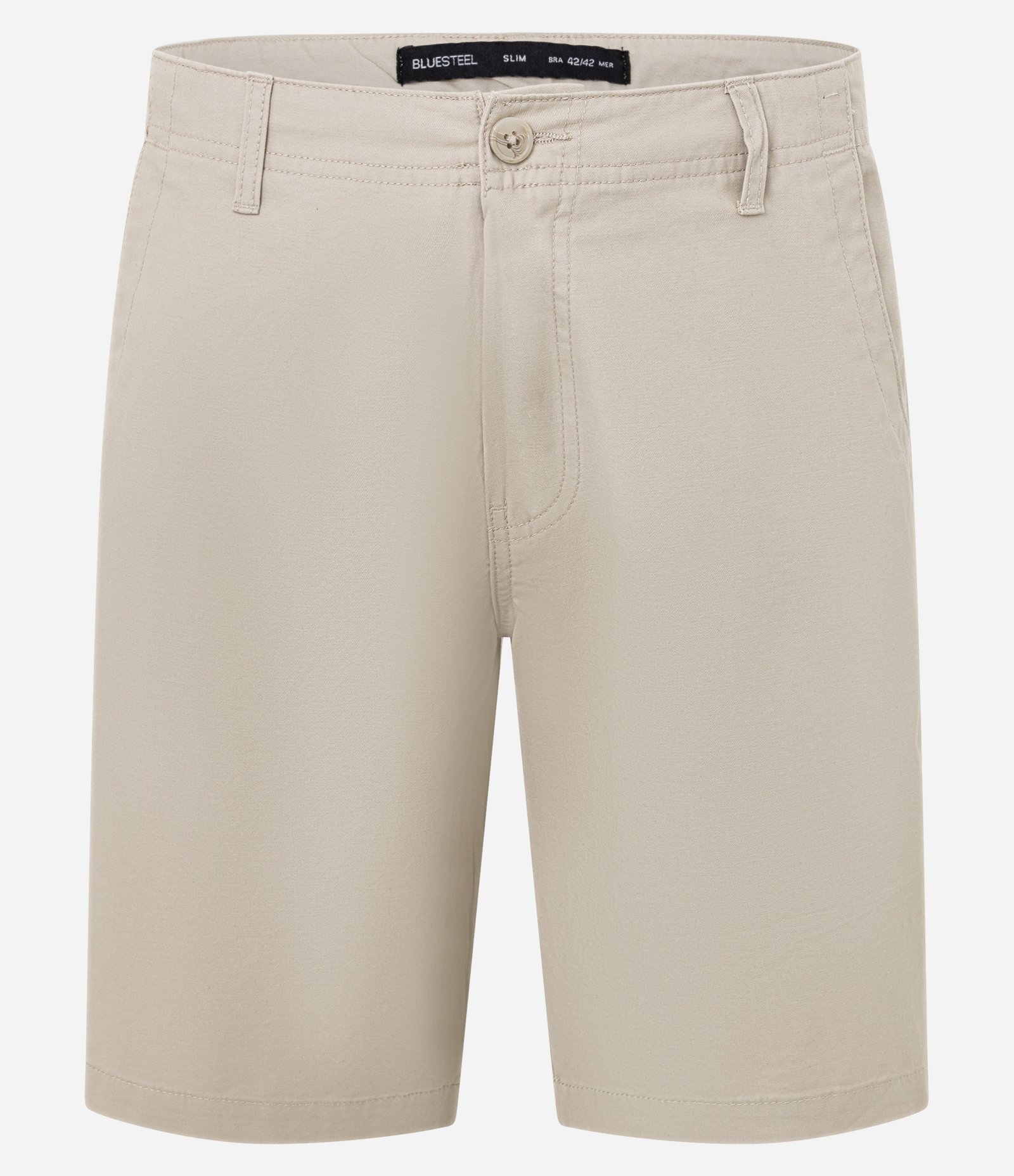 Bermuda Slim em Sarja Alfaiatada Bege 1