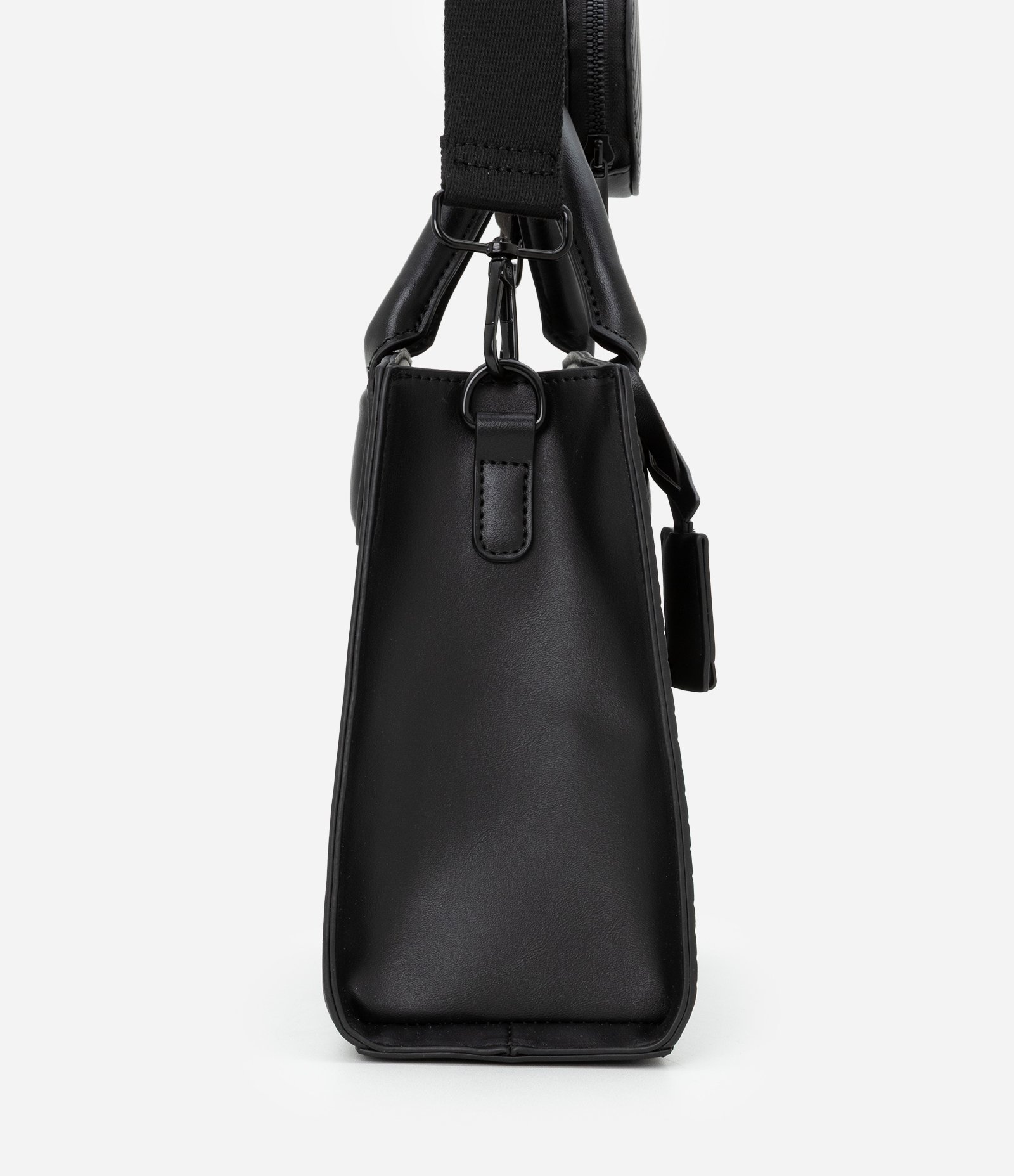 Bolsa Satchel em PU com Alça Longa Removível e Porta Moedas Preto 3