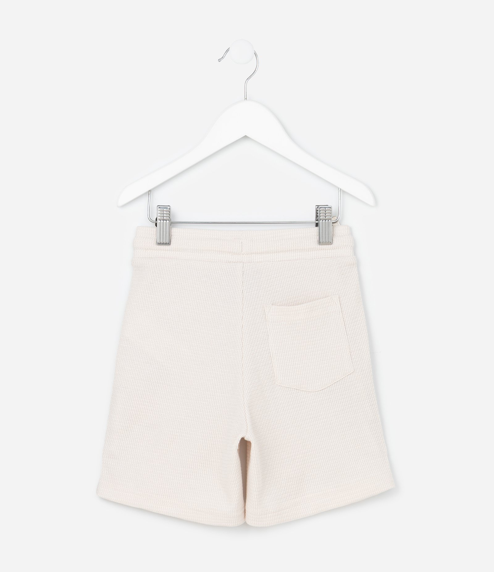 Bermuda Infantil em Moletom com Listras Laterais e Texturizada - Tam 5 a 14 Anos Oat Milk 2