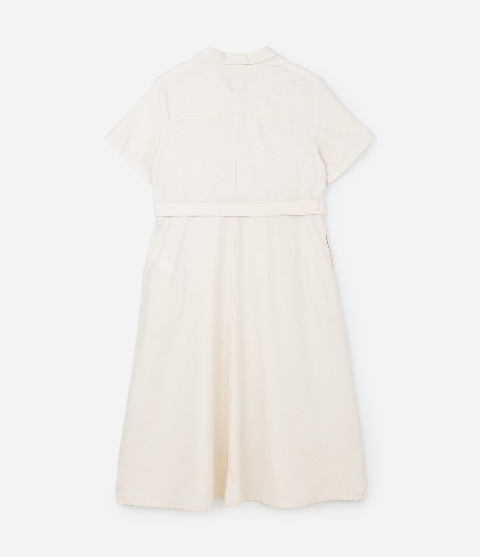 Vestido Midi em Sarja com Amarração Curve & Plus Size Bege 5